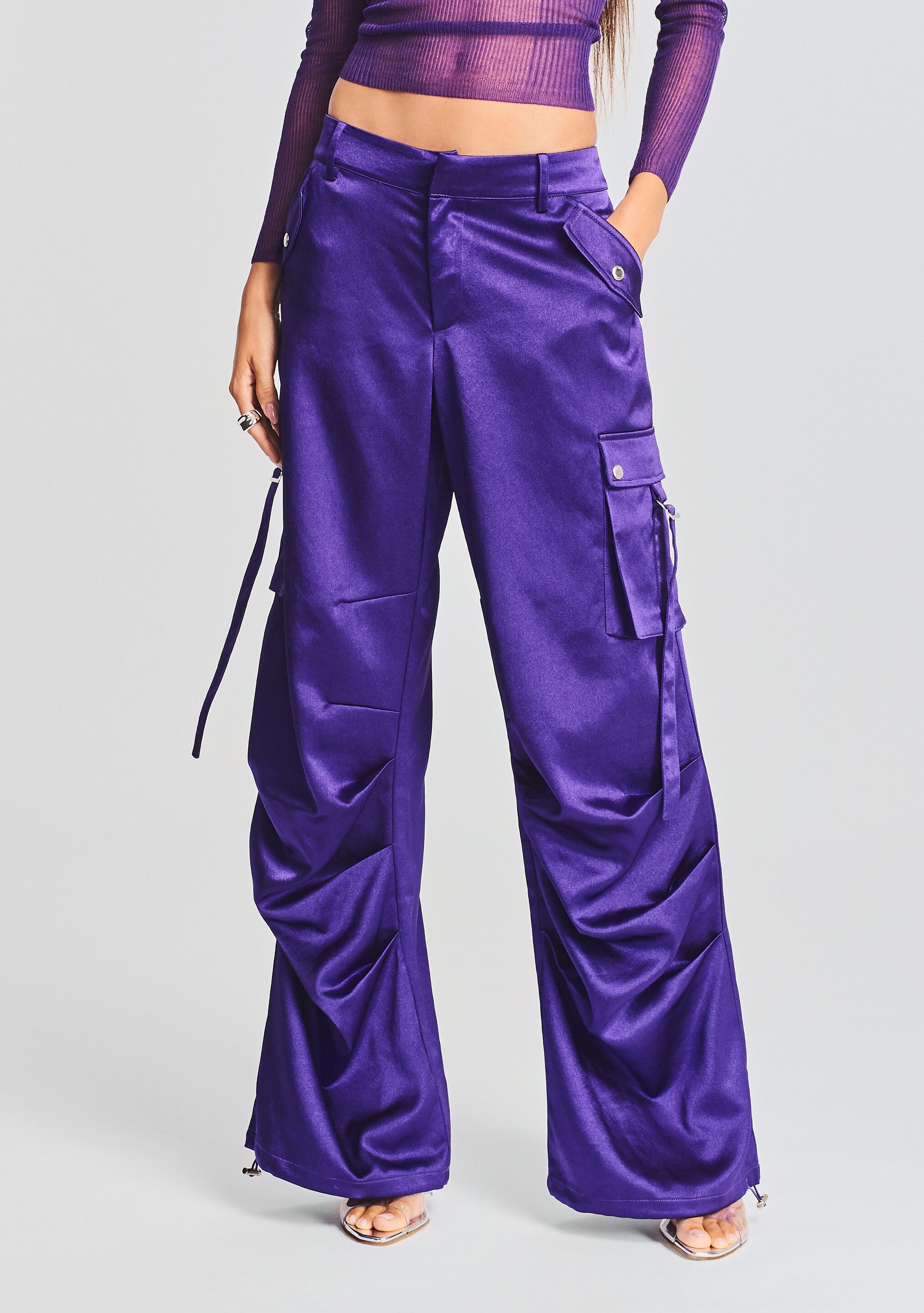 Lai Satin Cargo Pant-Sunny Prom