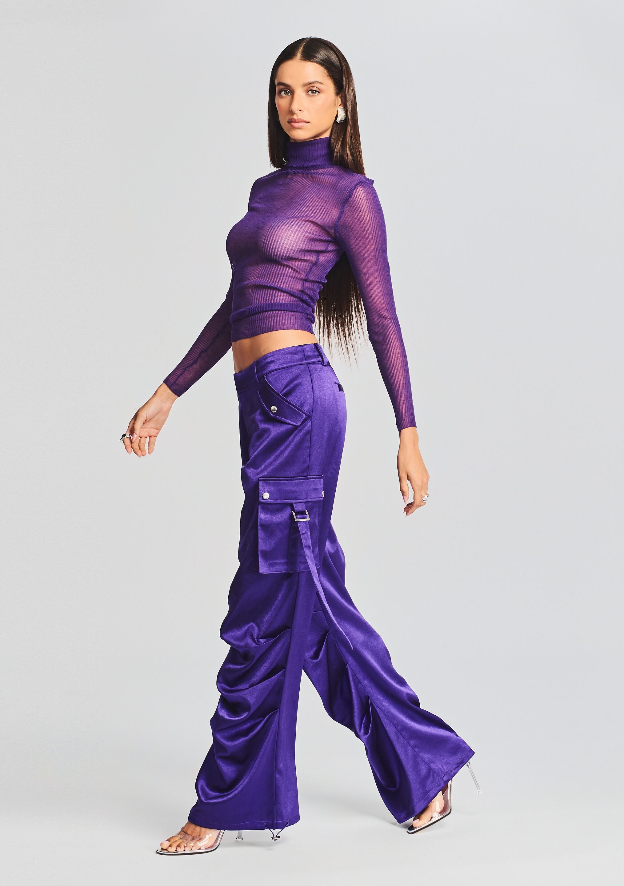 Lai Satin Cargo Pant-Sunny Prom