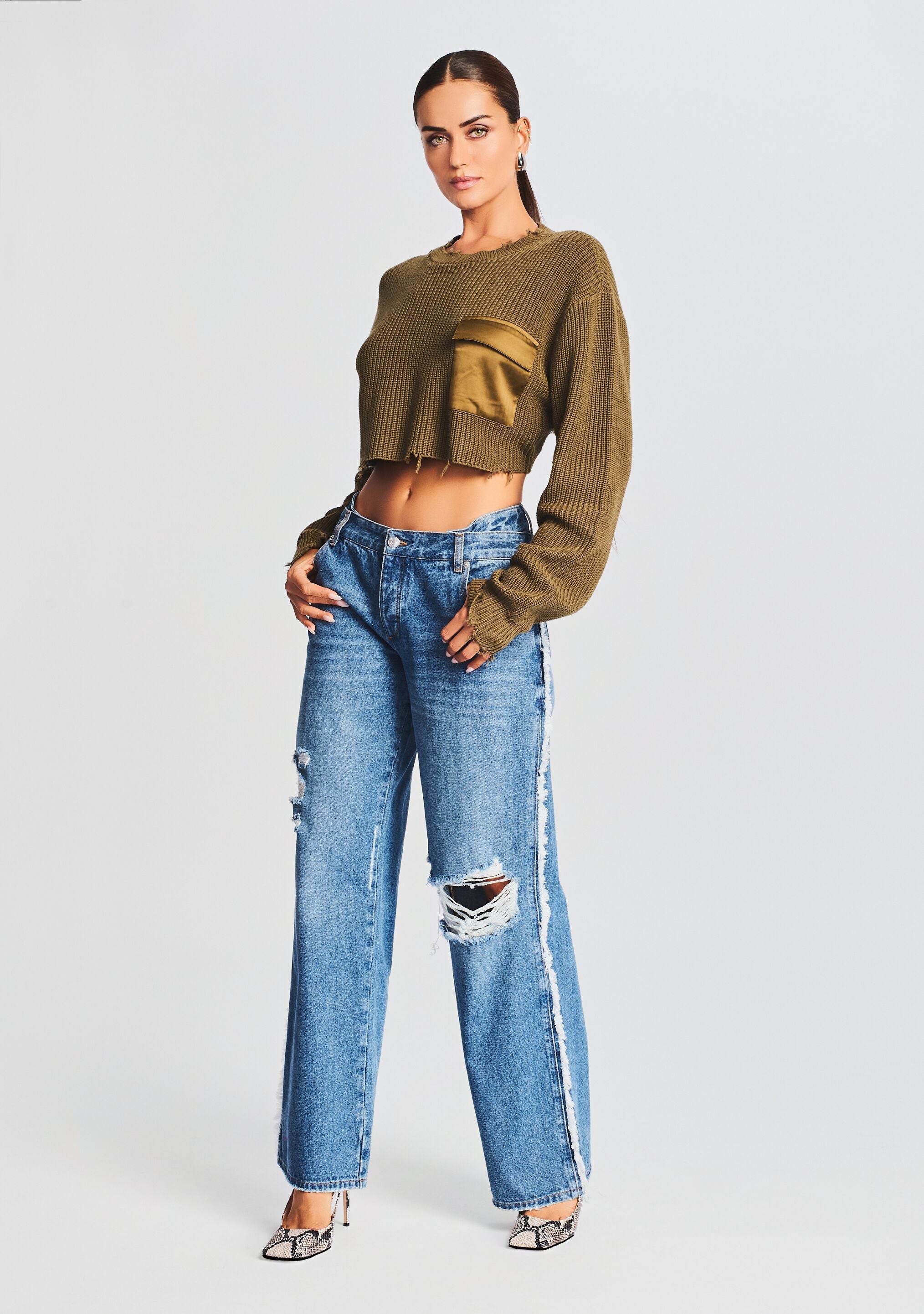 Mid Cropped Devin Sweater-Sunny Prom