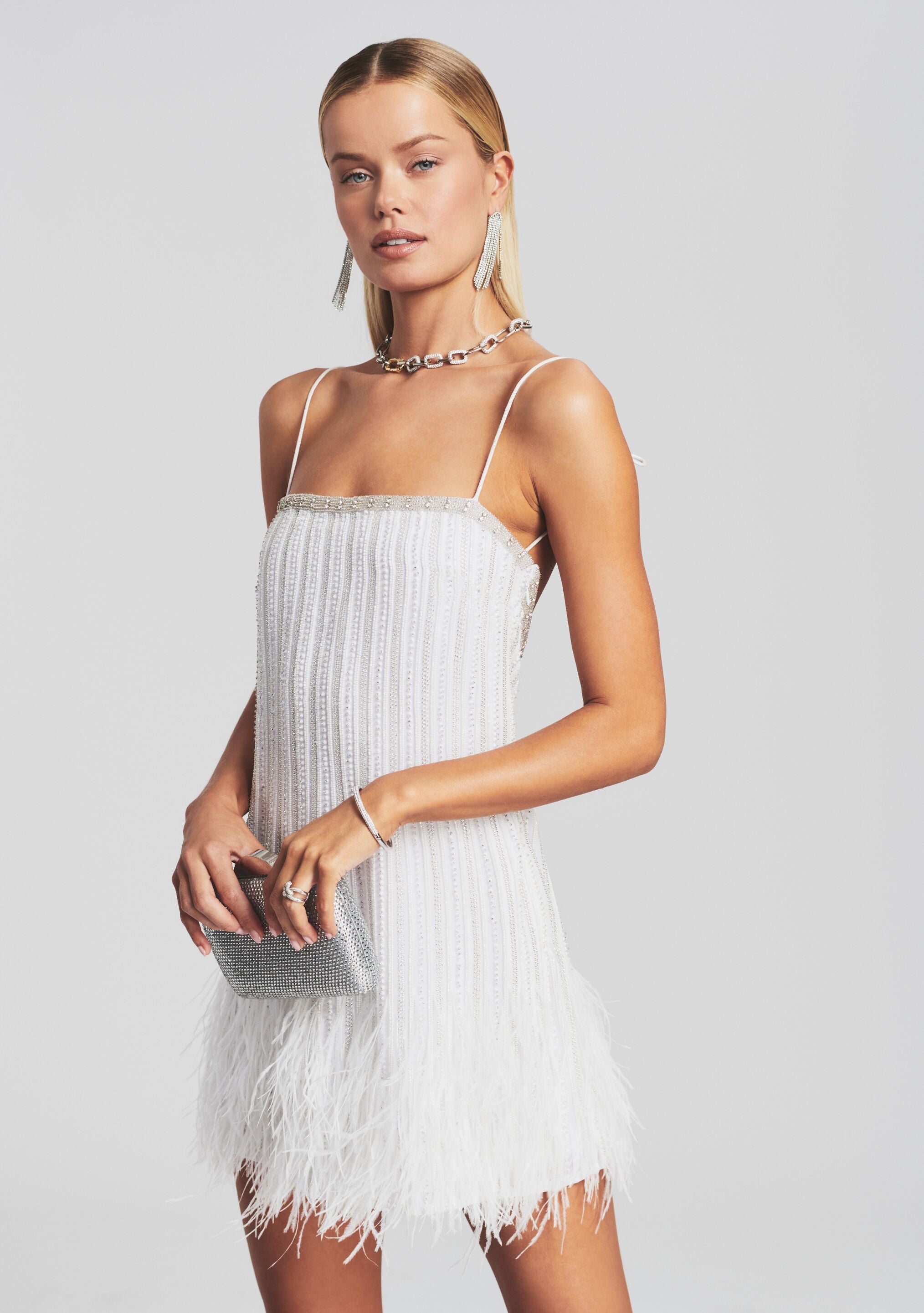 Rubina Sequin Feather Dress-Sunny Prom