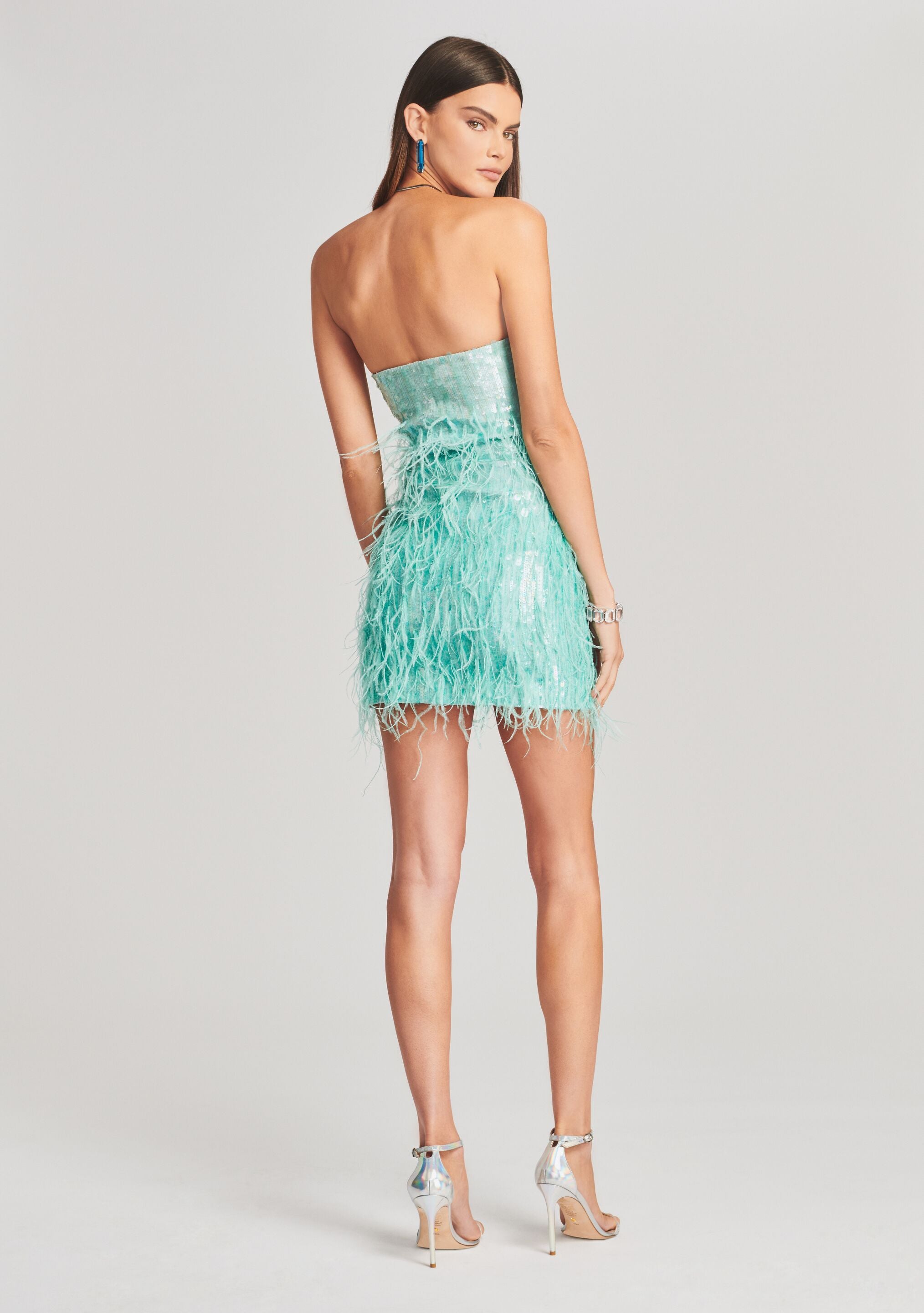 Anastasia Sequin Feather Dress-Sunny Prom
