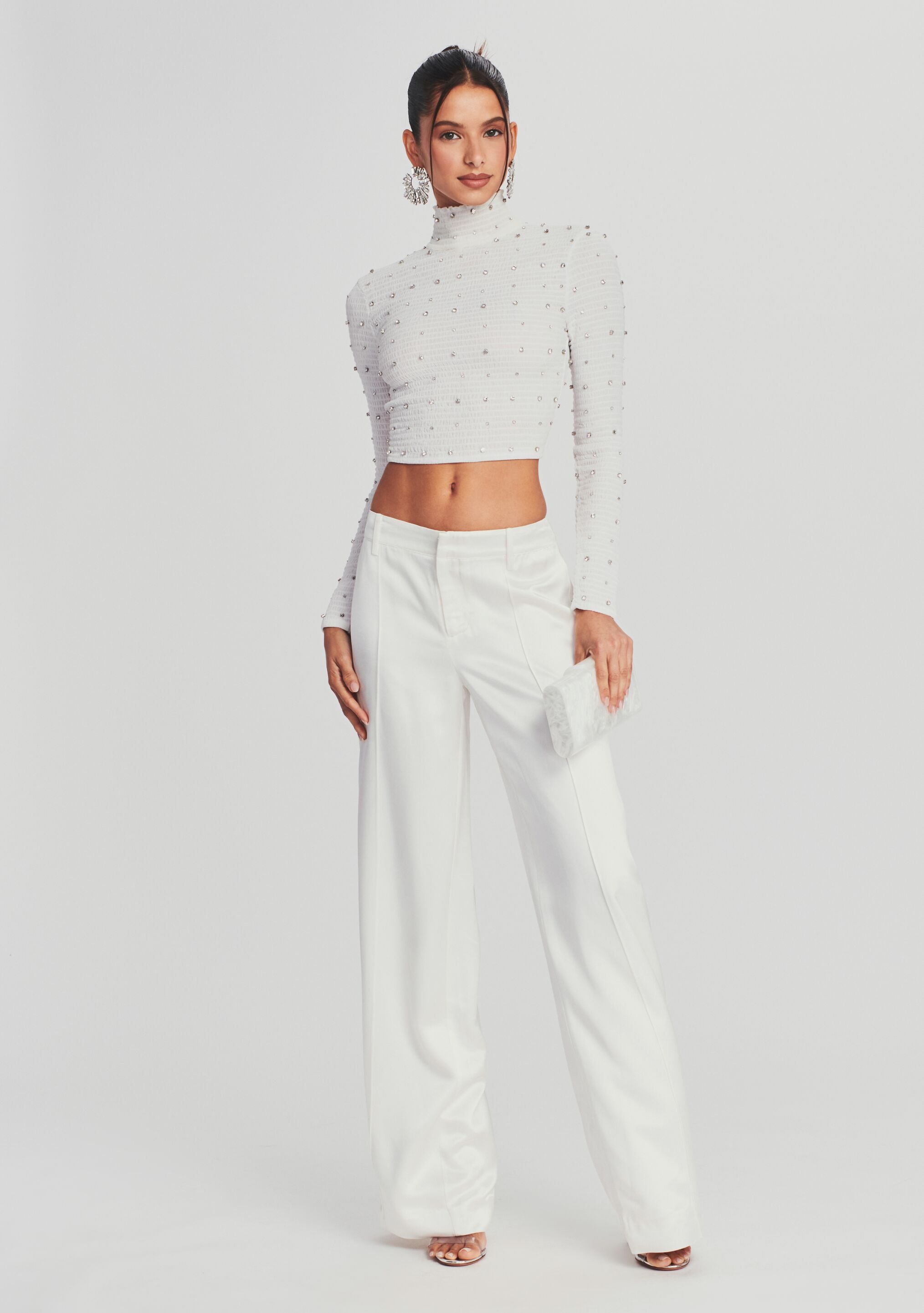 Brooks Embellished Chiffon Top-Sunny Prom