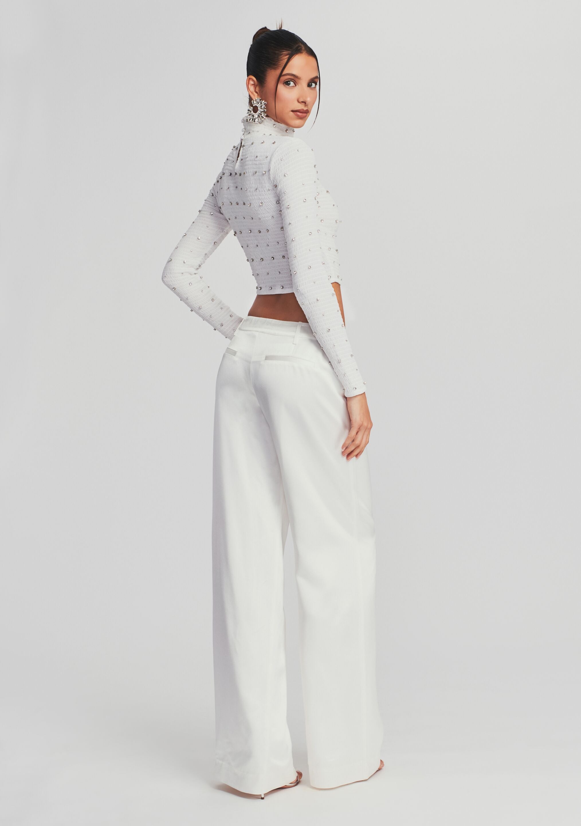 Brooks Embellished Chiffon Top-Sunny Prom