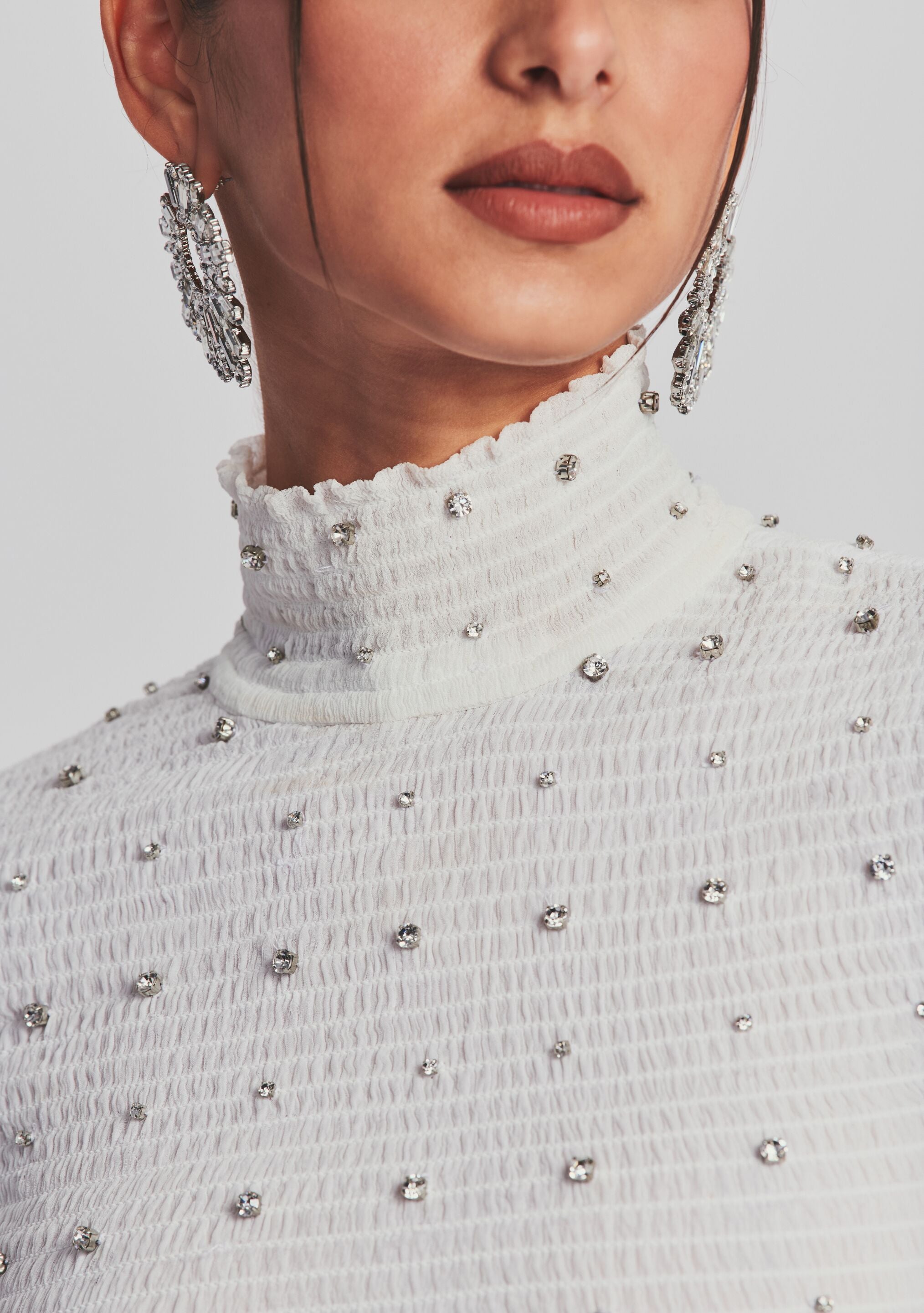 Brooks Embellished Chiffon Top-Sunny Prom