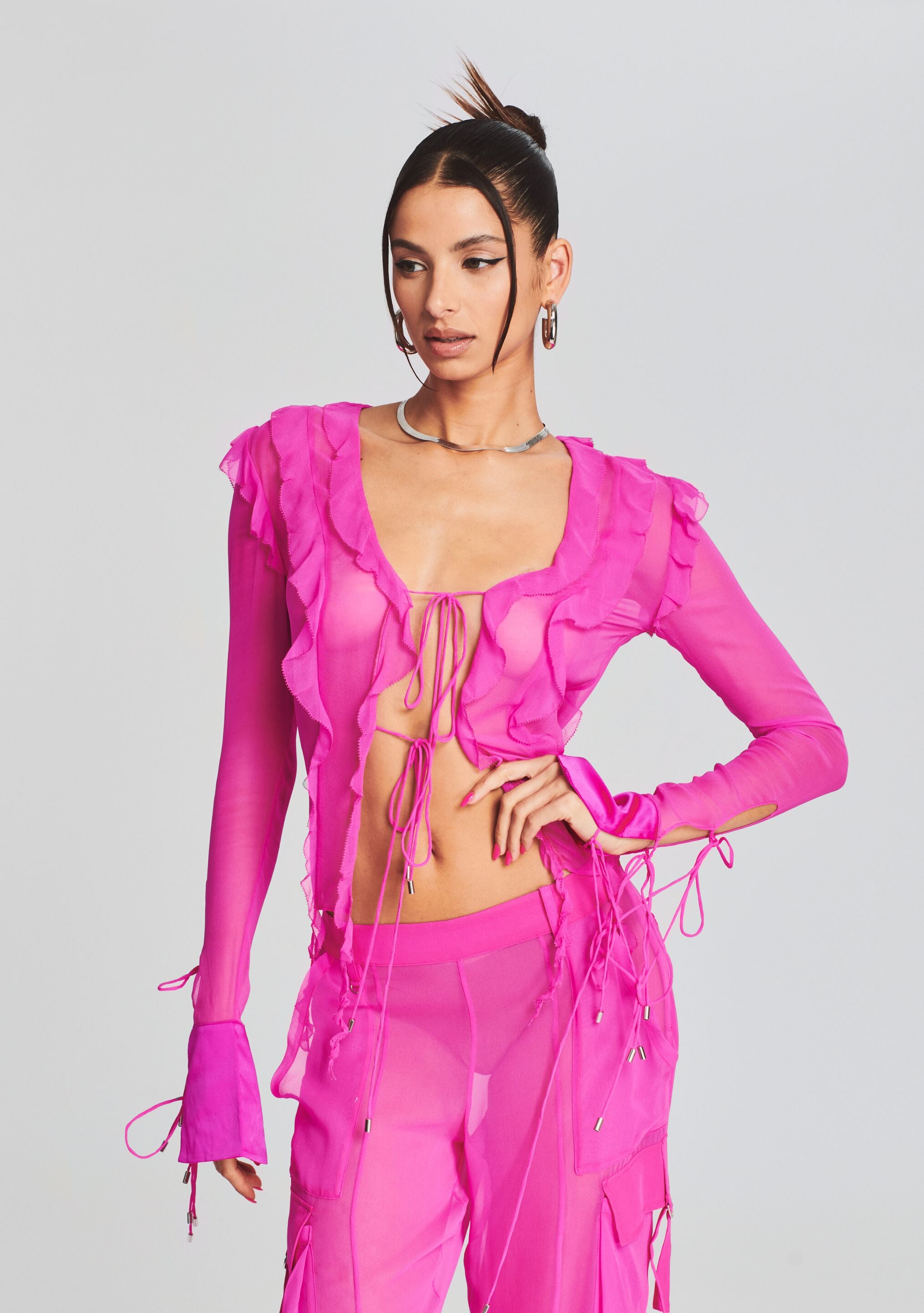 Aviva Silk Chiffon Blouse-Sunny Prom