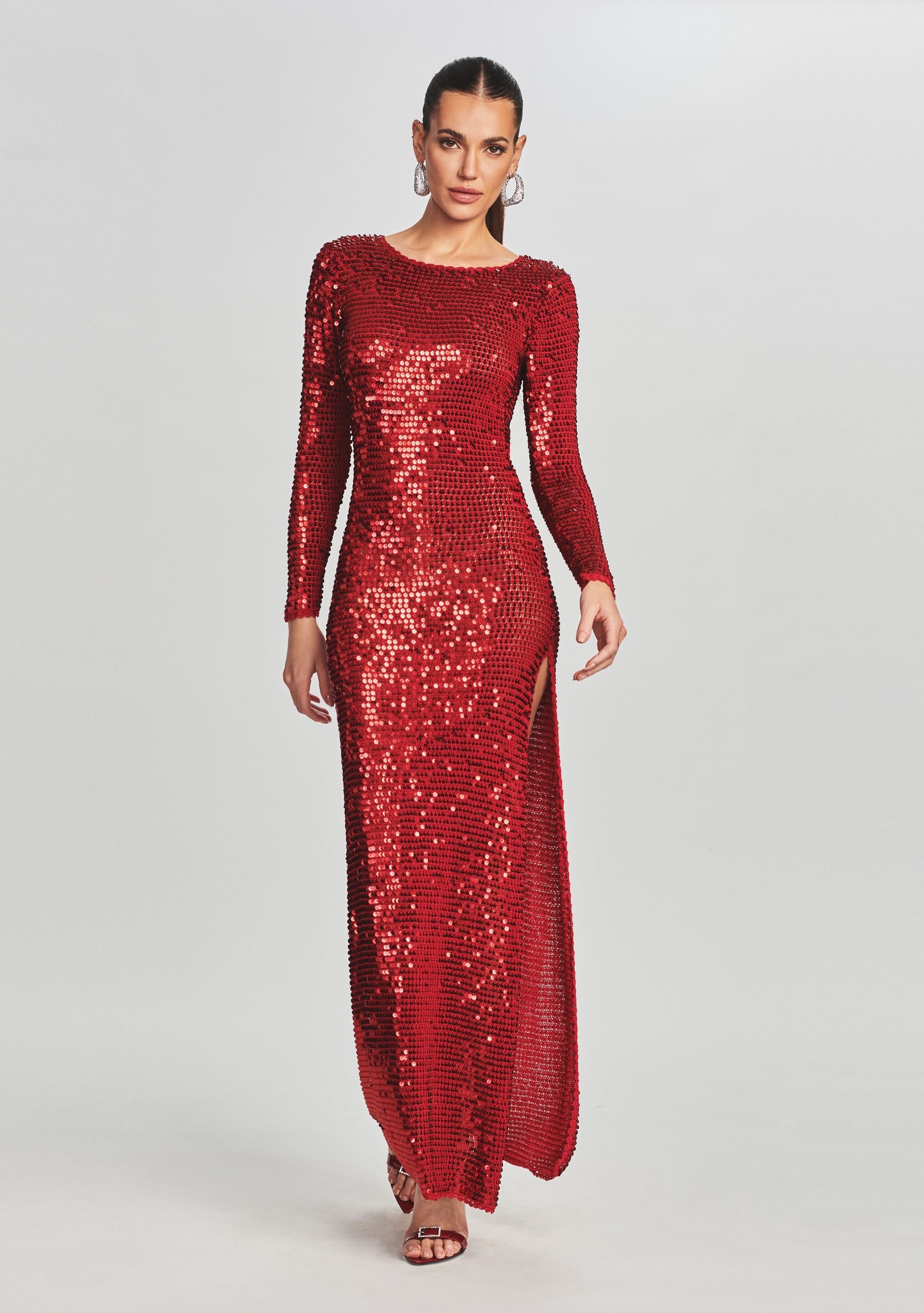 Alexa Sequin Crochet Dress-Sunny Prom