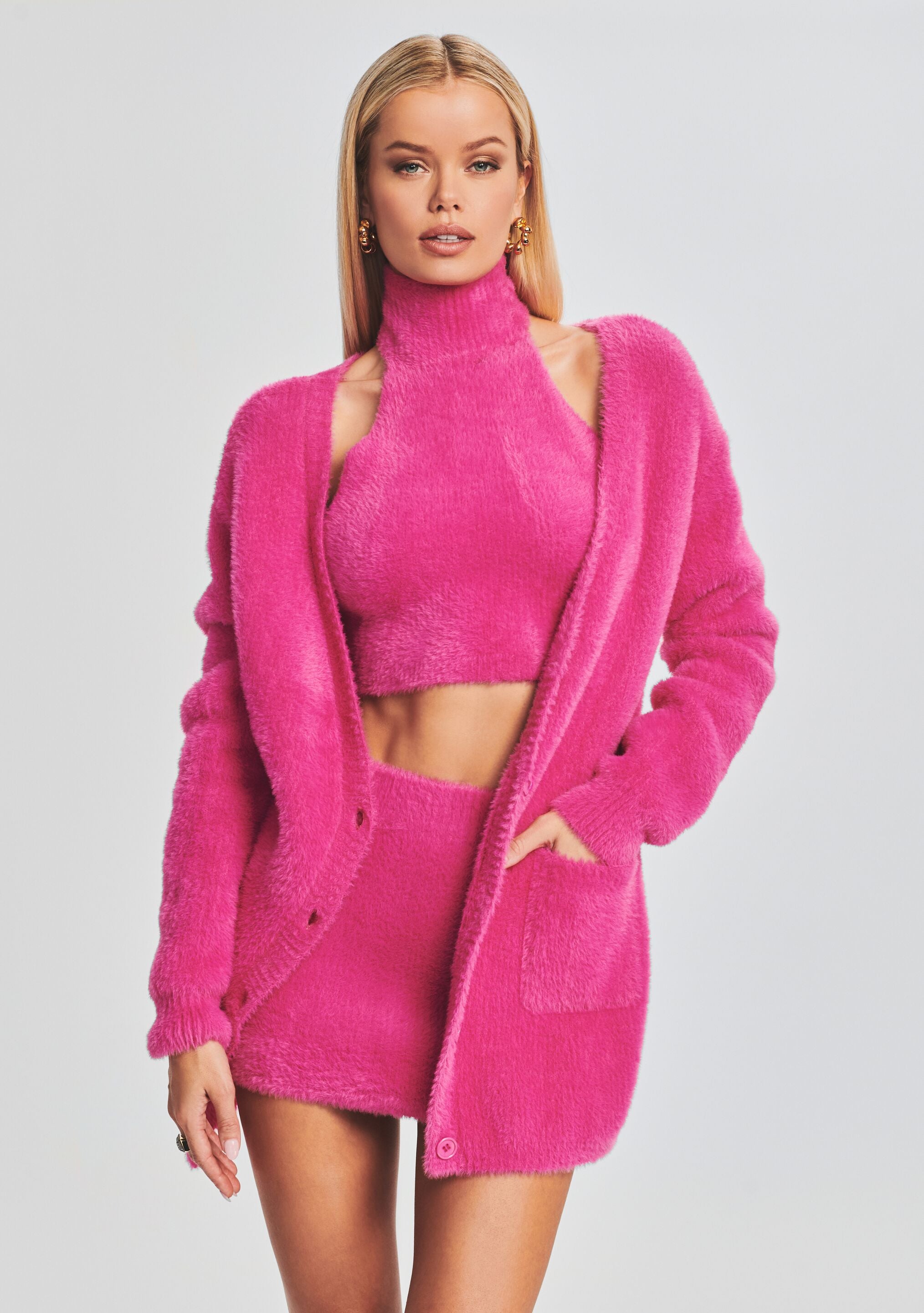 Jordyn Fuzzy Cardigan-Sunny Prom