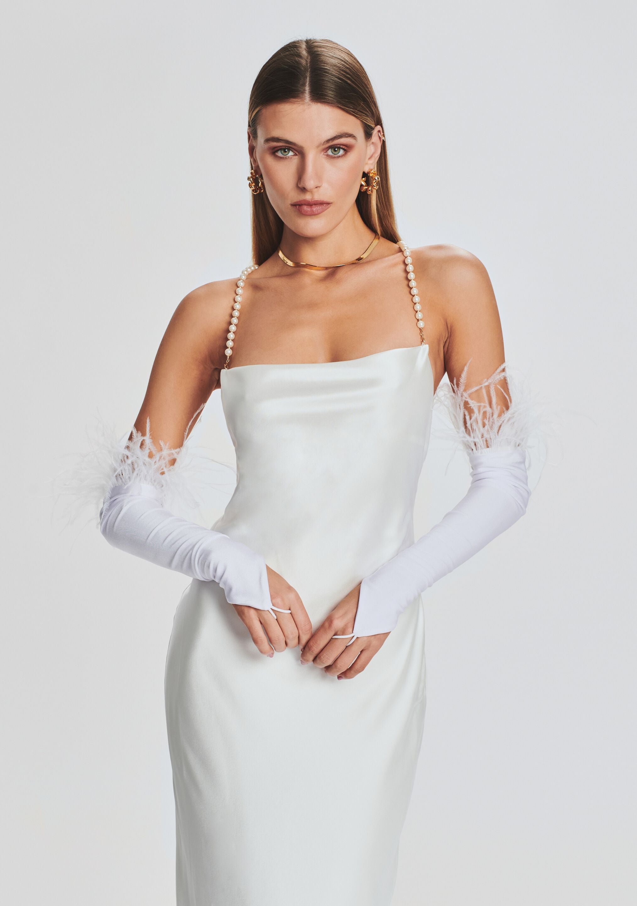 Penny Feather Gloves-Sunny Prom