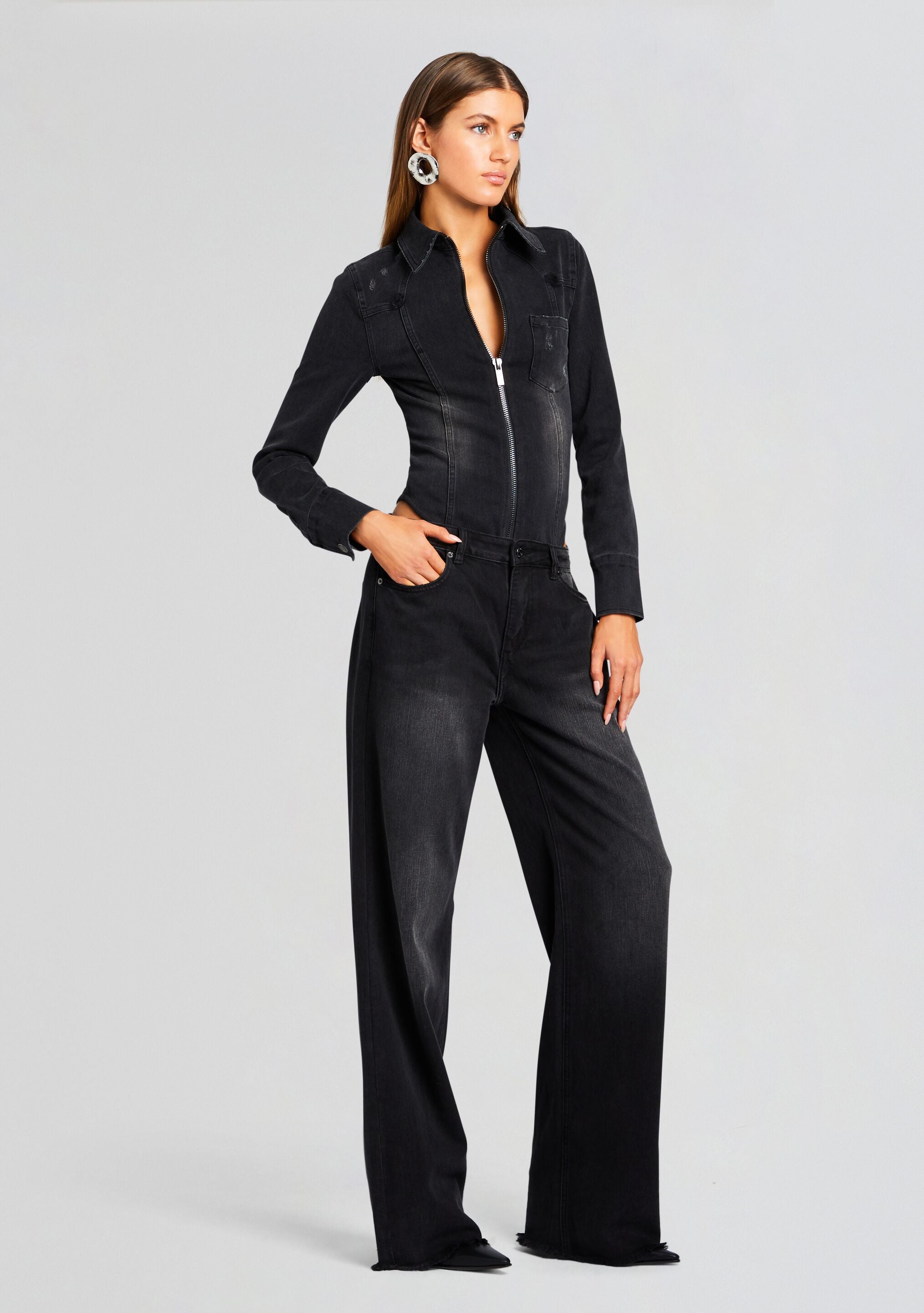 Helena Denim Bodysuit-Sunny Prom