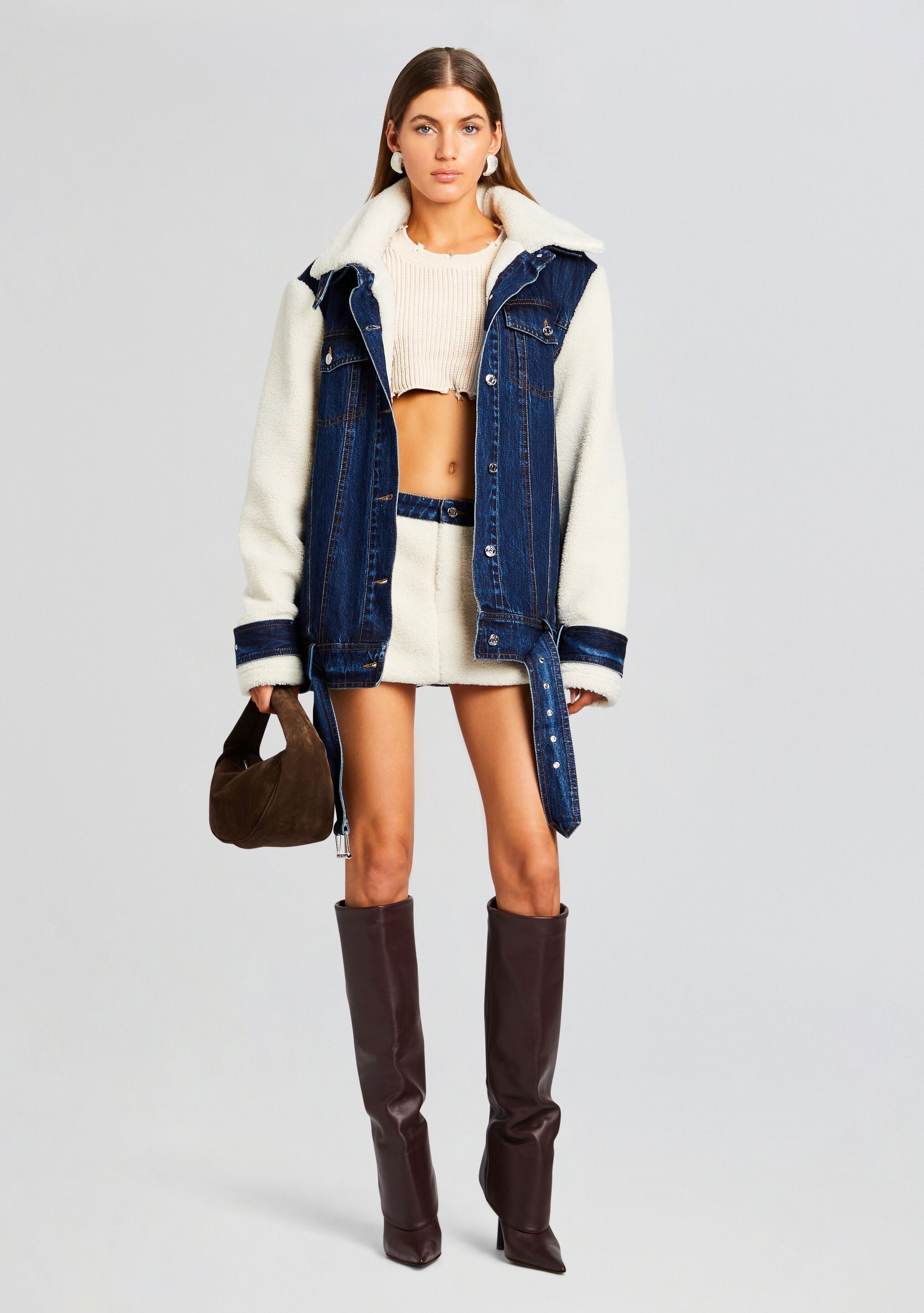 Mink Teddy Denim Jacket-Sunny Prom