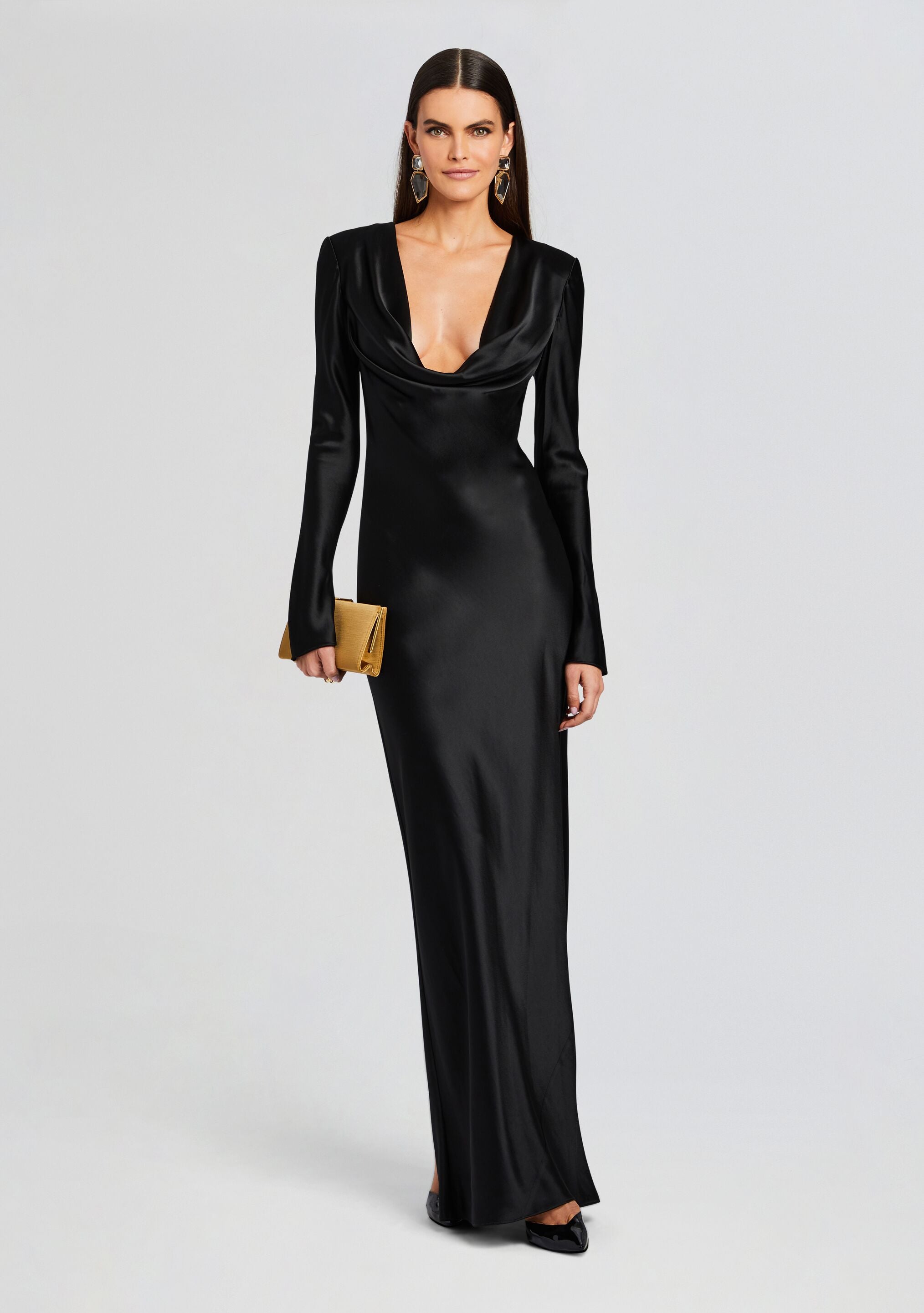 Anna Cowl Evening Dress-Sunny Prom