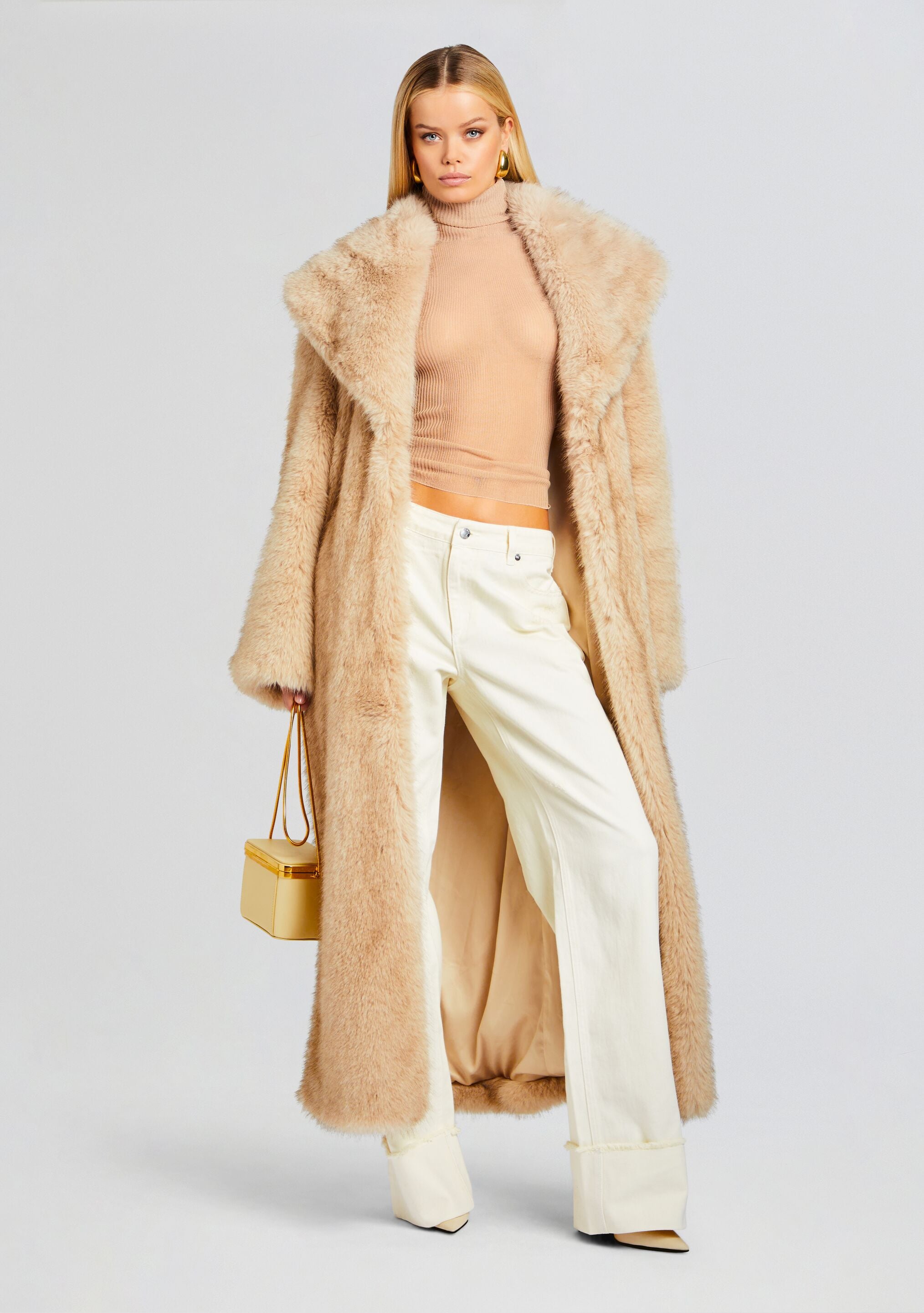 Averie Faux Fur Coat-Sunny Prom