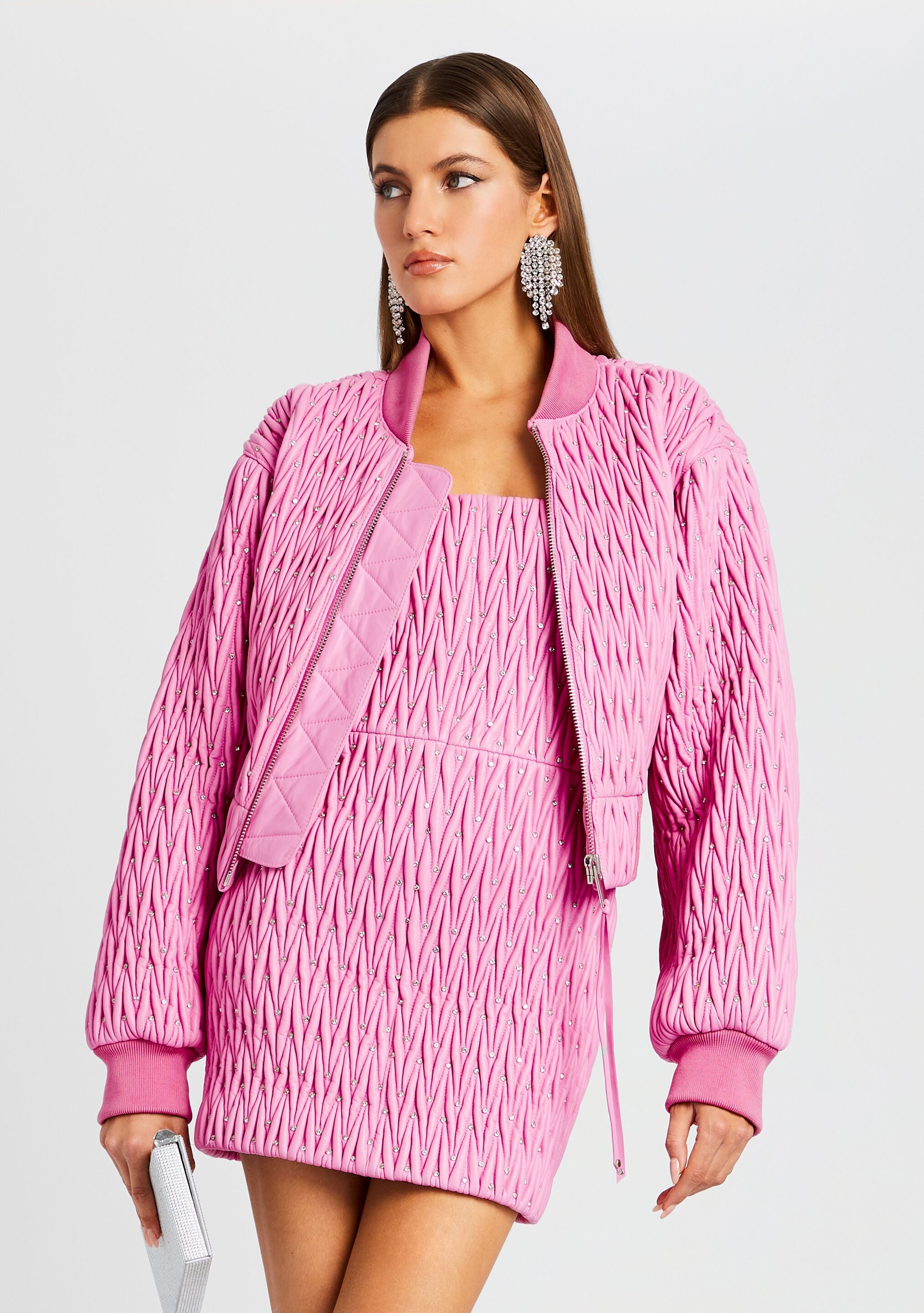 Morgana Embellished Leather Jacket-Sunny Prom