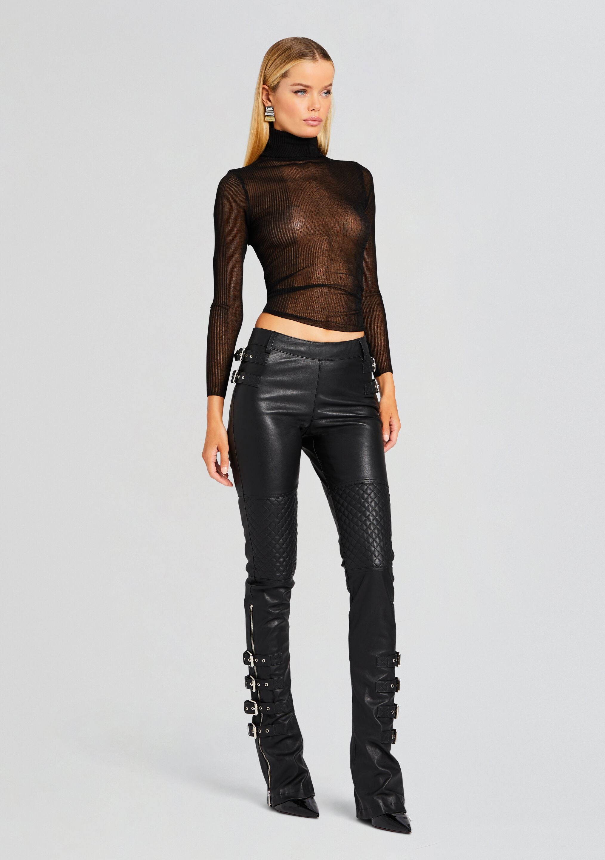 Della Leather Pant-Sunny Prom
