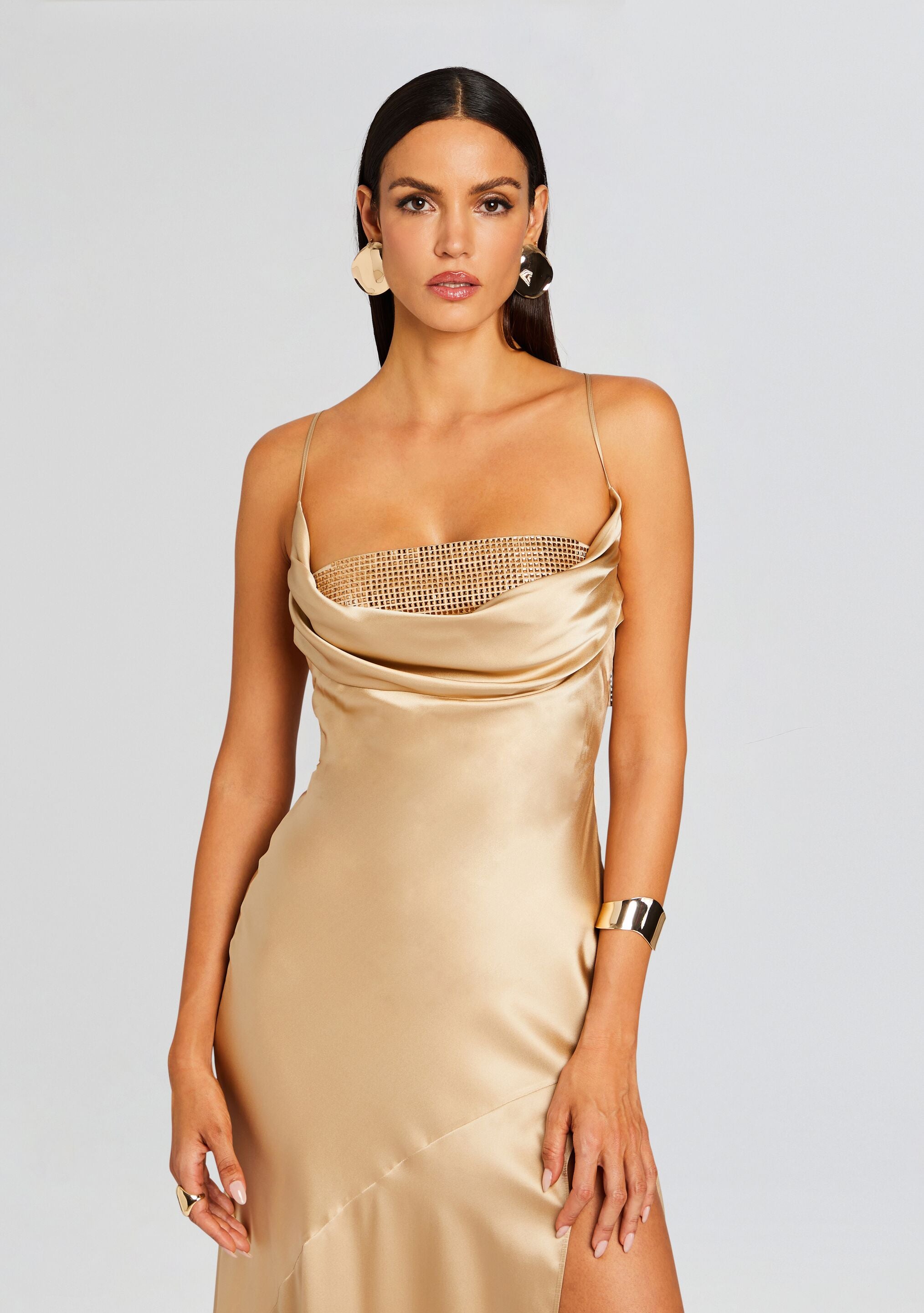 Emery Embellished Silk Dress-Sunny Prom