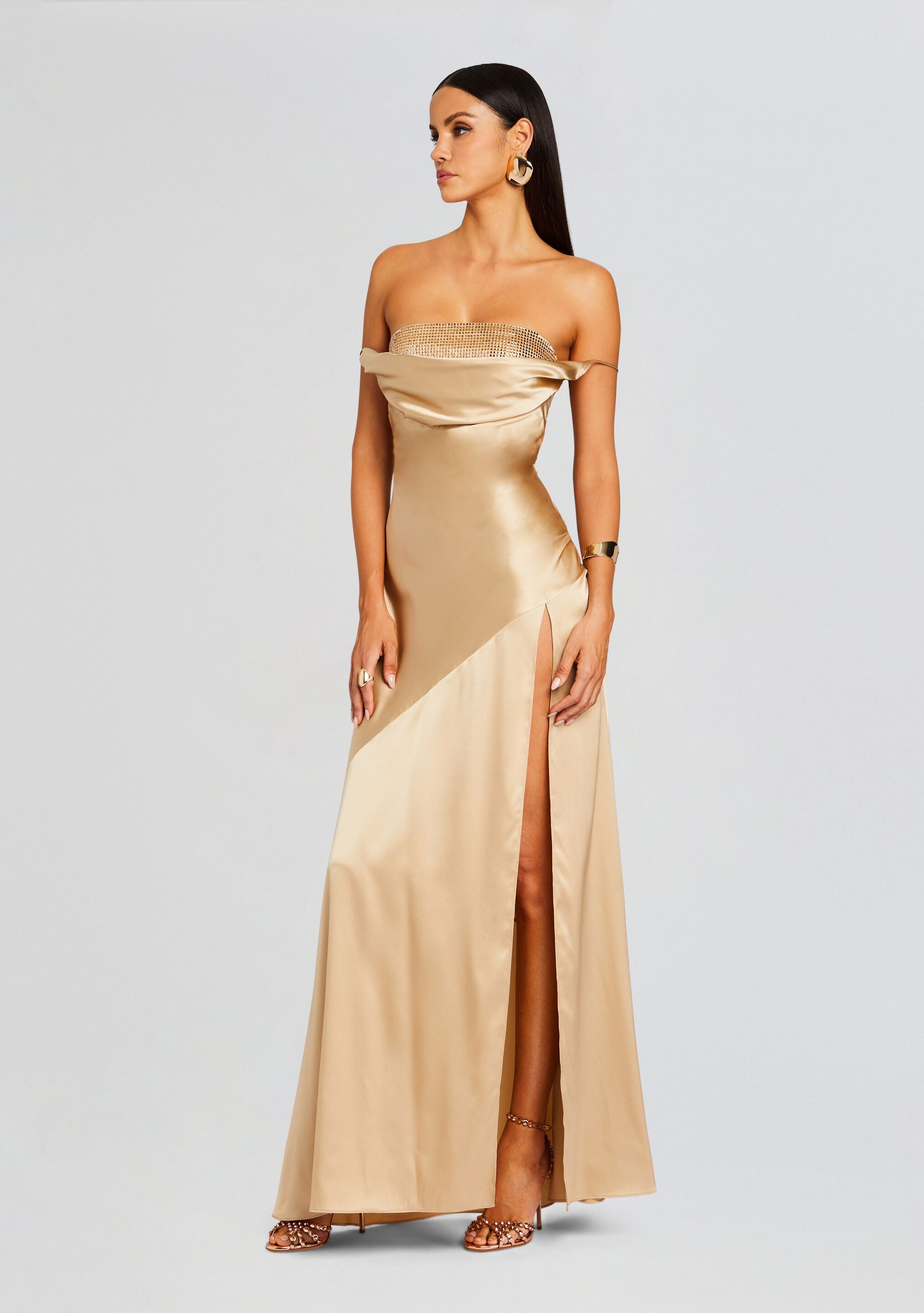 Emery Embellished Silk Dress-Sunny Prom
