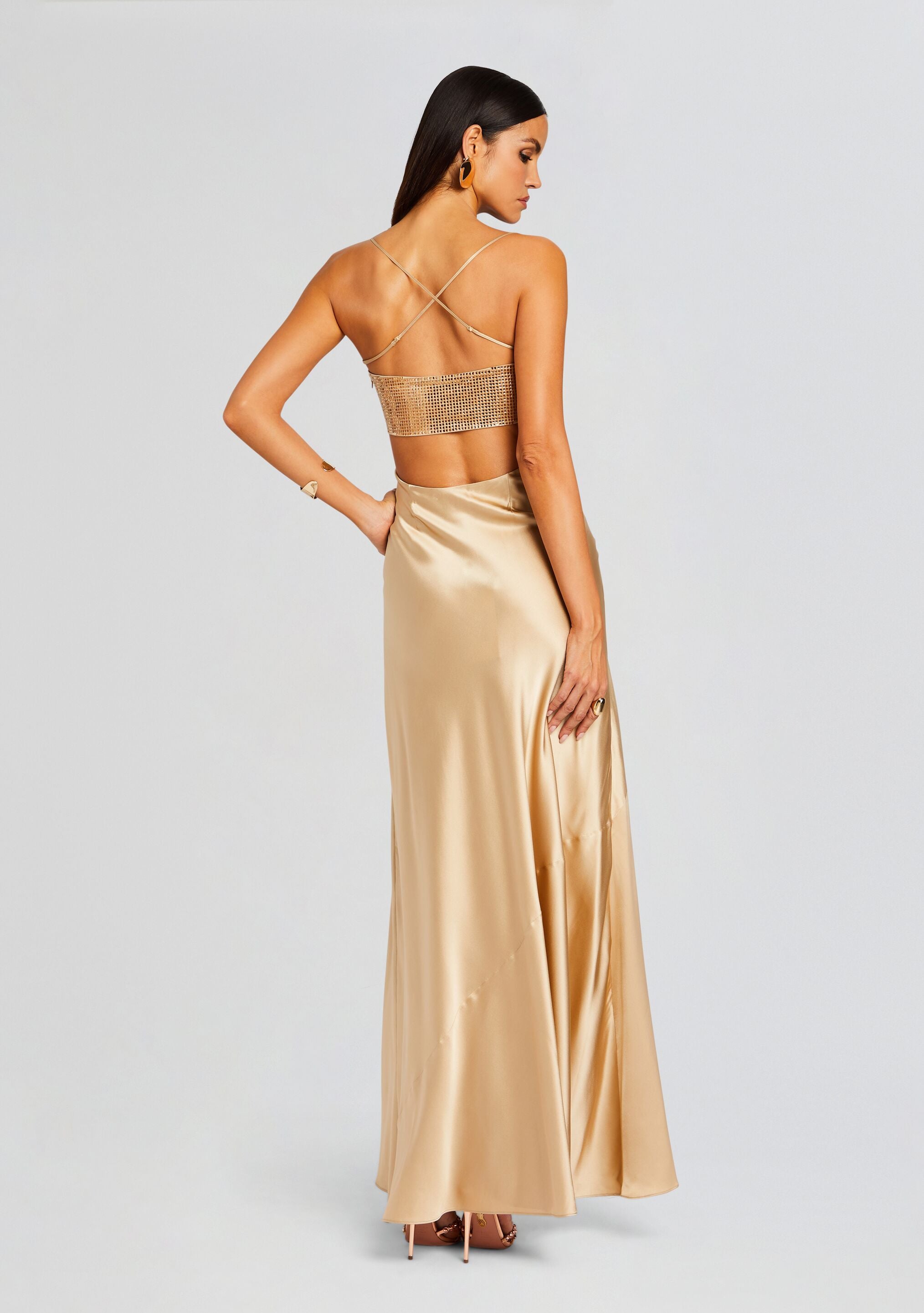 Emery Embellished Silk Dress-Sunny Prom