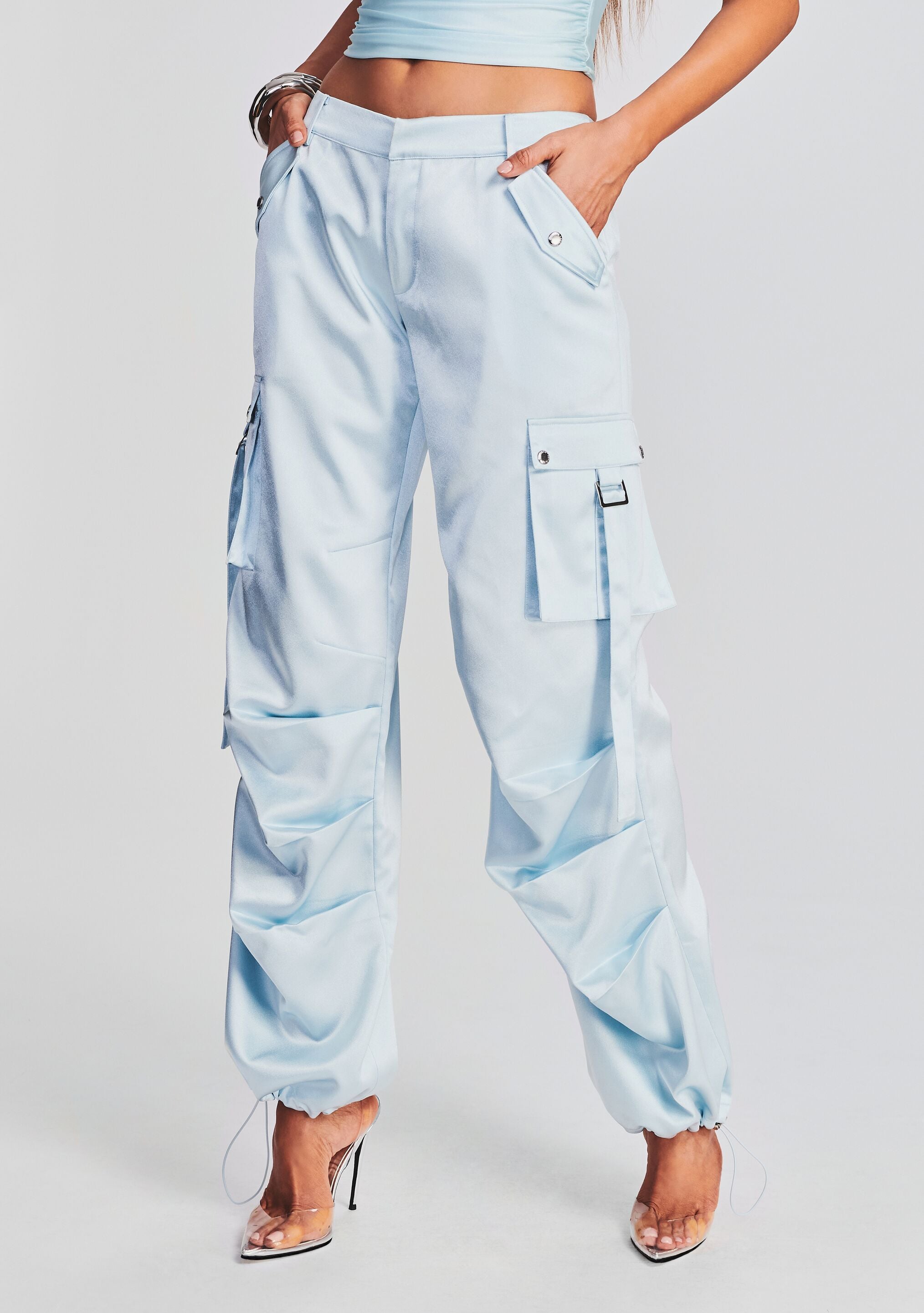 Lai Satin Cargo Pant-Sunny Prom