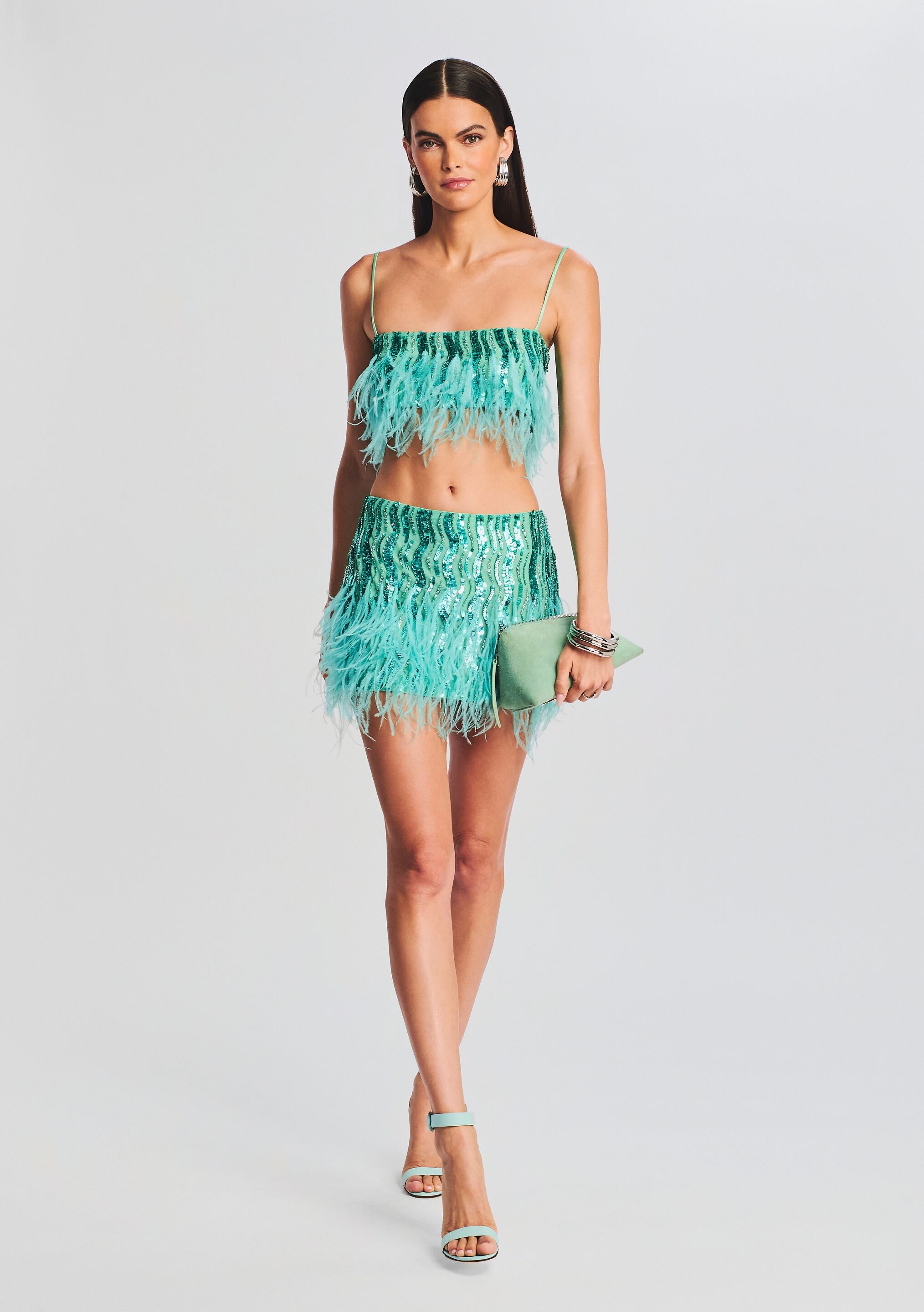 Ondina Feather Top-Sunny Prom