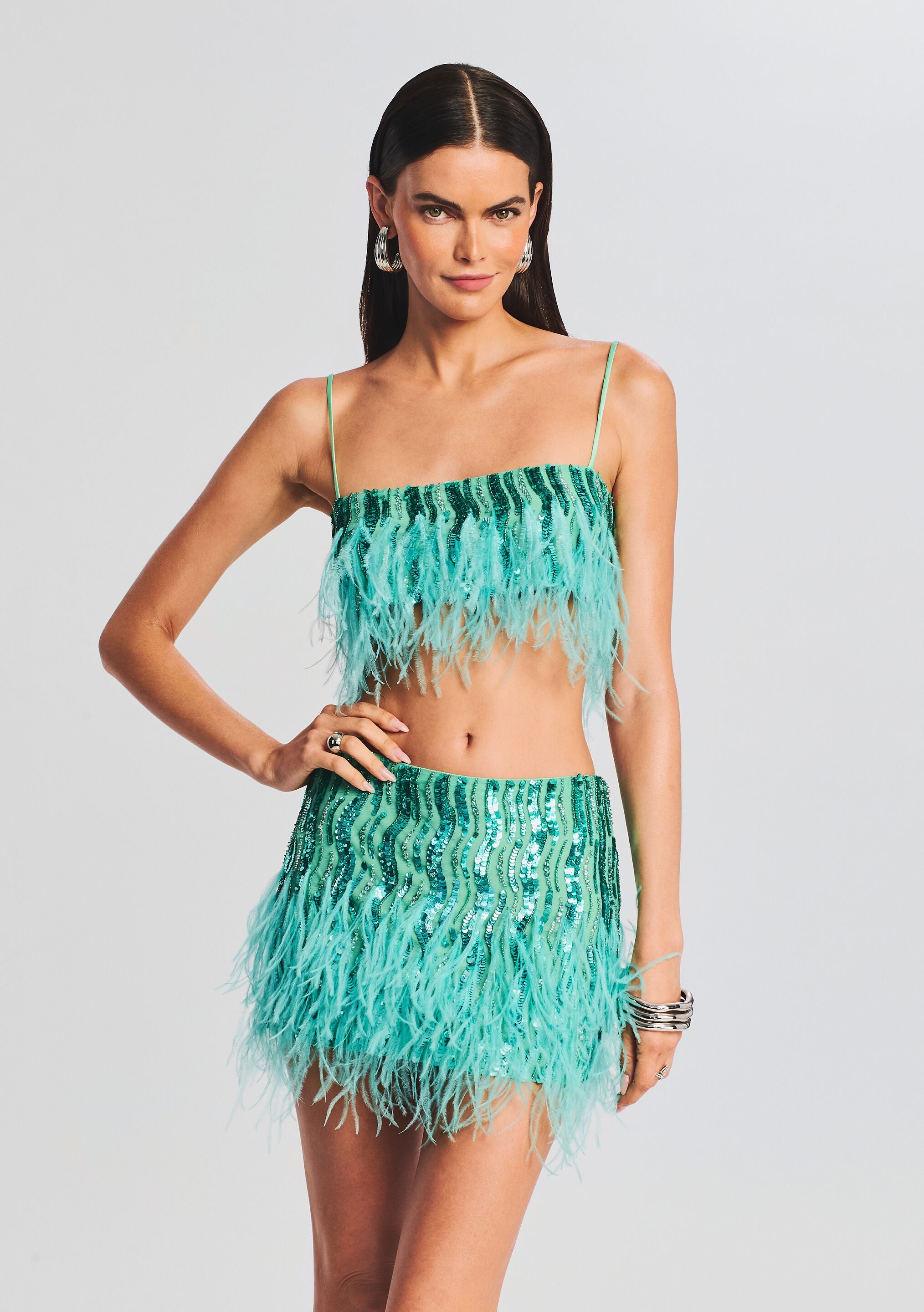 Ondina Feather Top-Sunny Prom