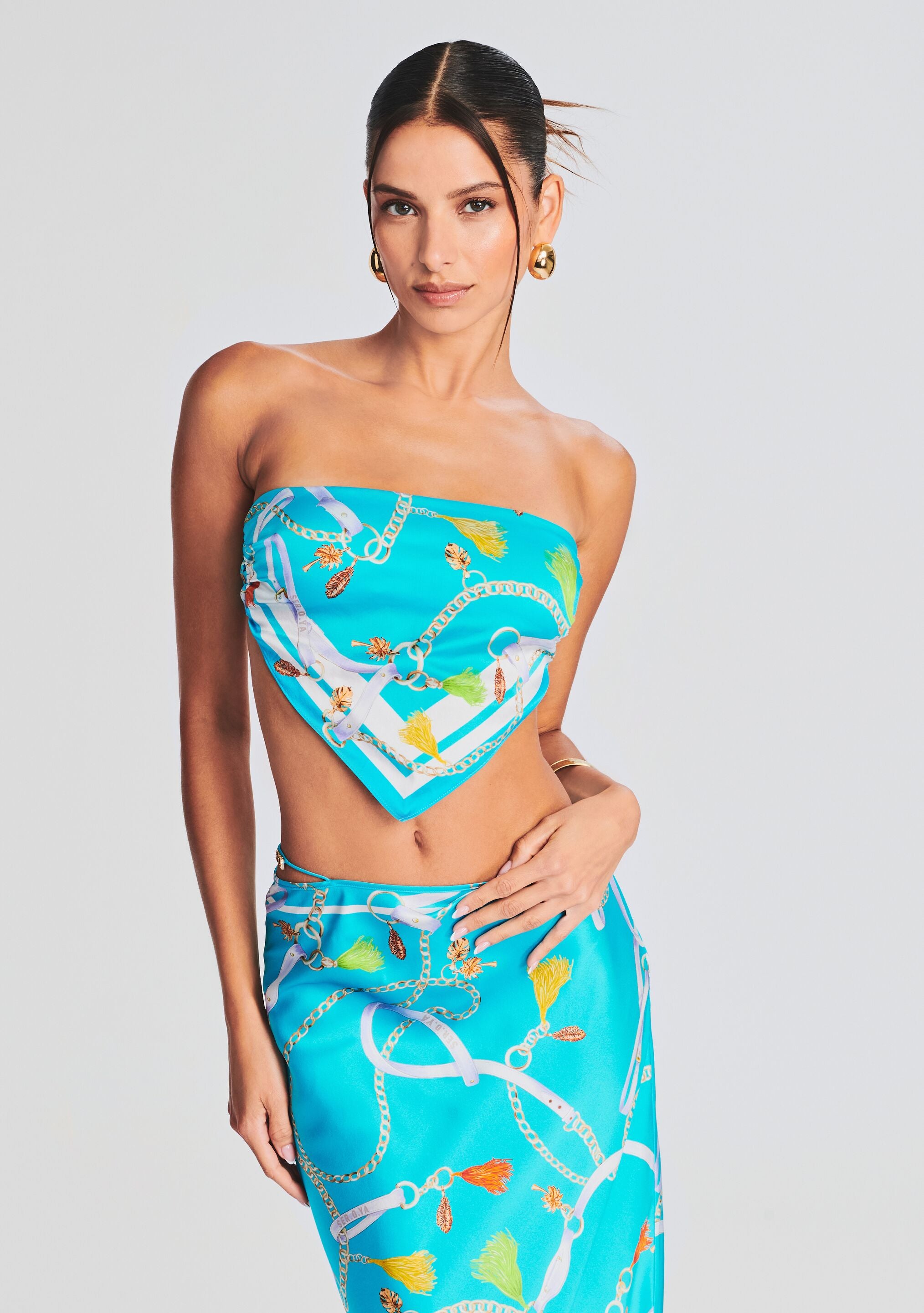 Natalia Silk Scarf Top-Sunny Prom