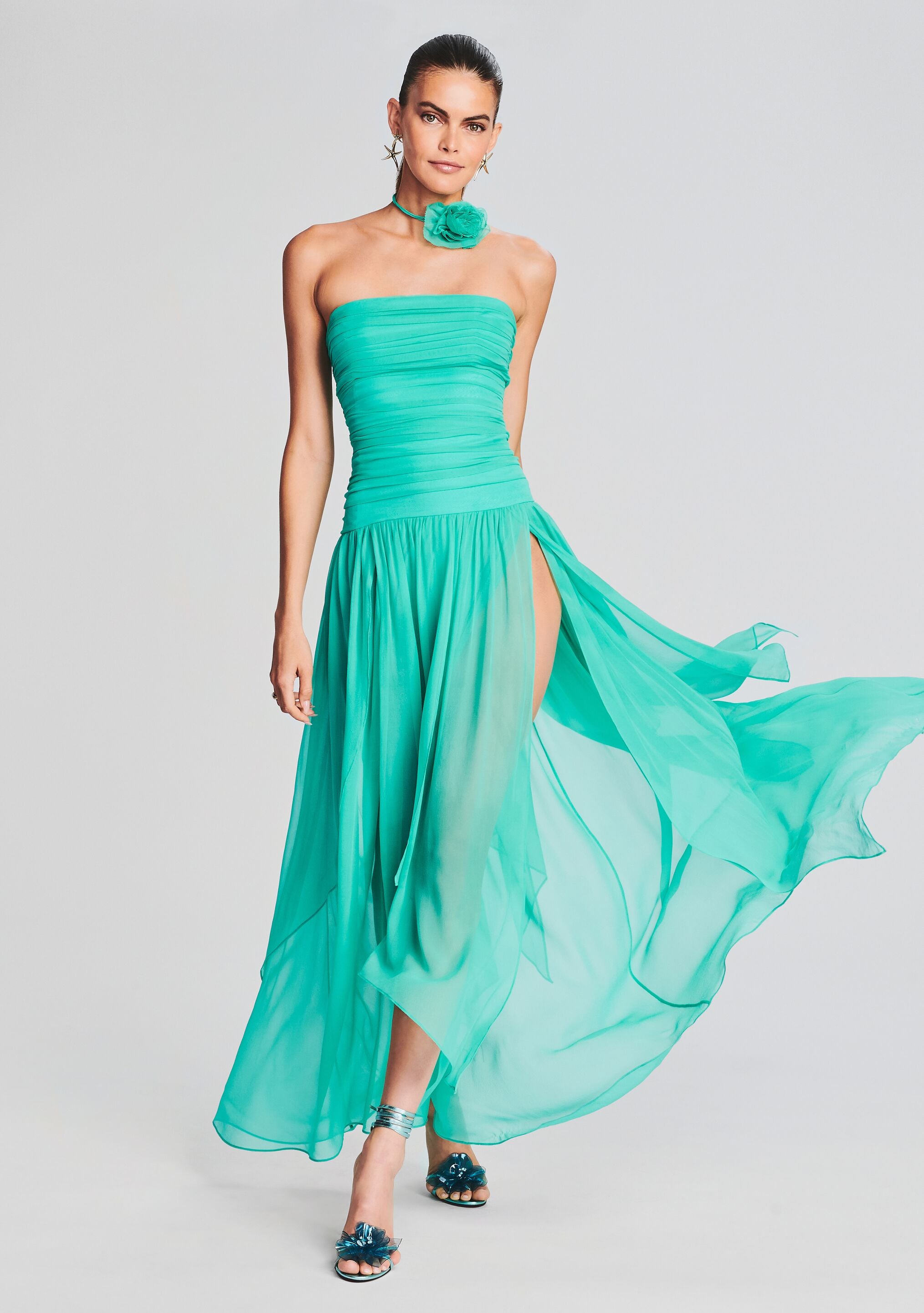 Perola Silk Chiffon Dress-Sunny Prom