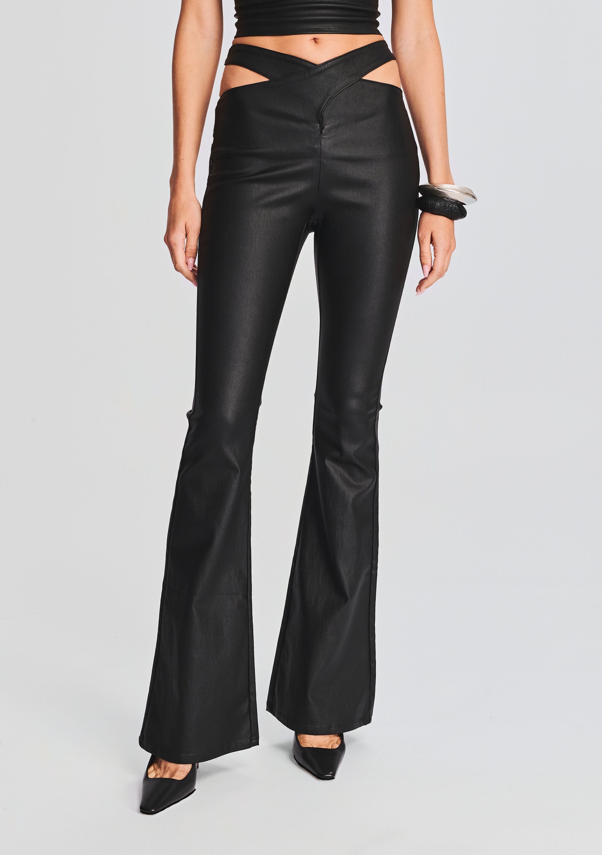 Sloane Coated Denim Flare Jean-Sunny Prom