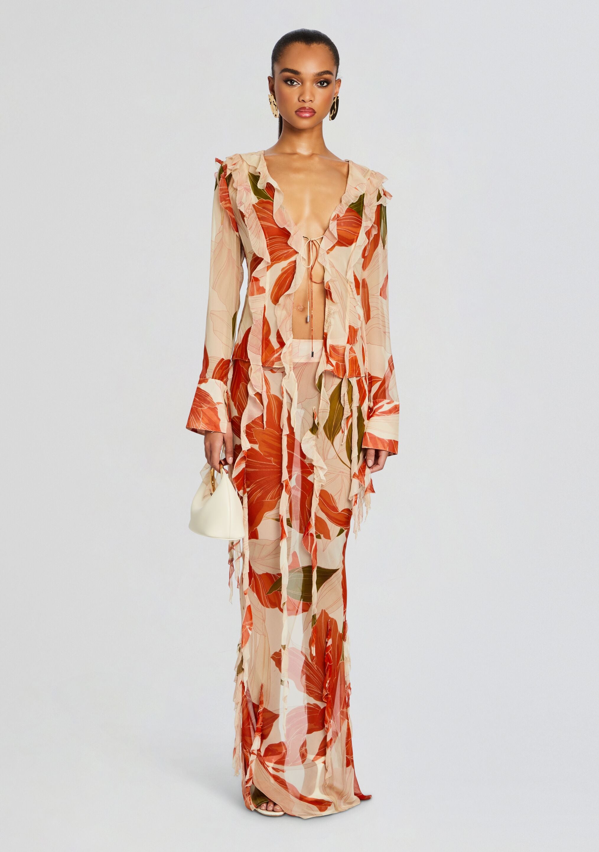 Sybil Silk Chiffon Skirt-Sunny Prom