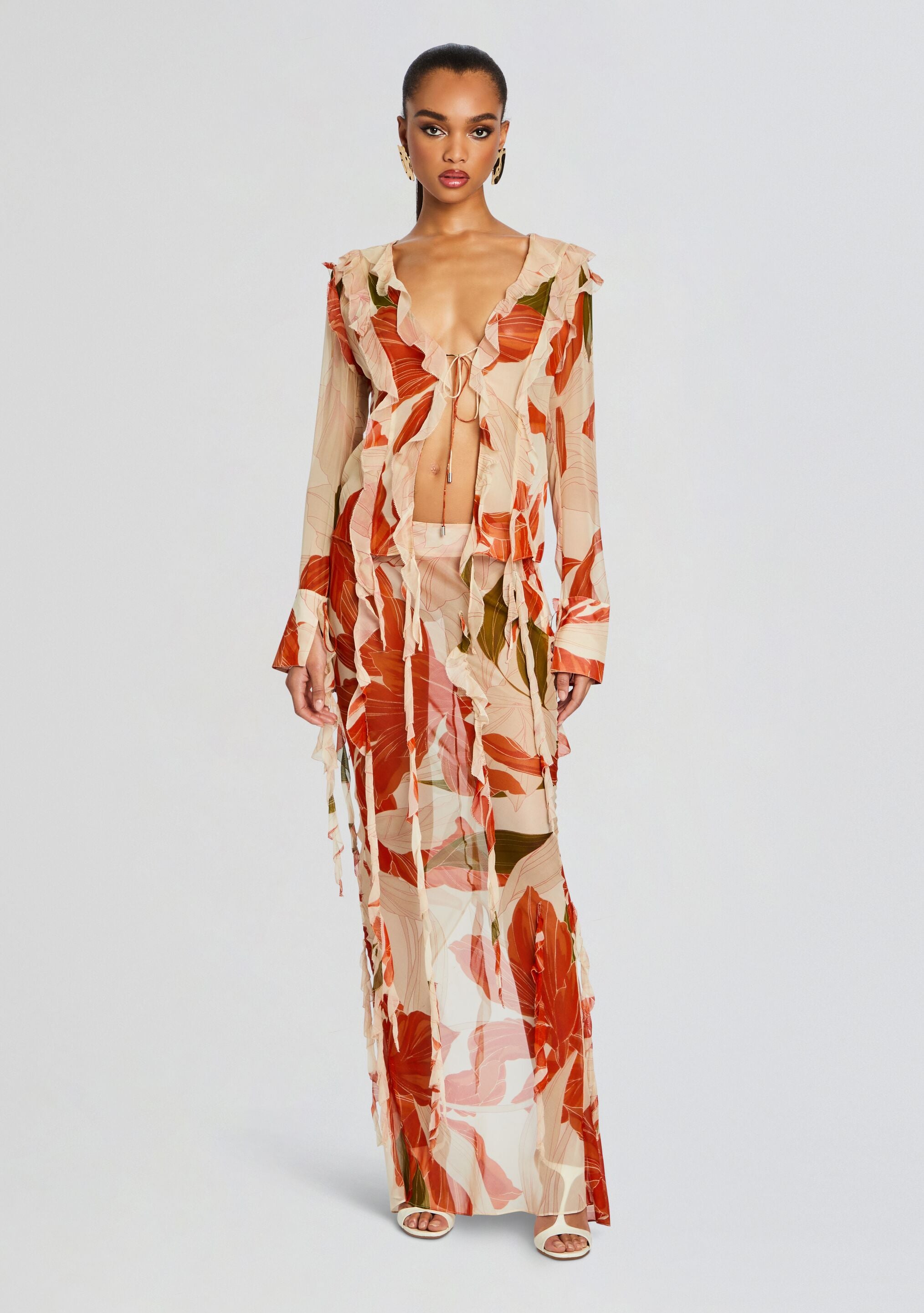 Sybil Silk Chiffon Skirt-Sunny Prom