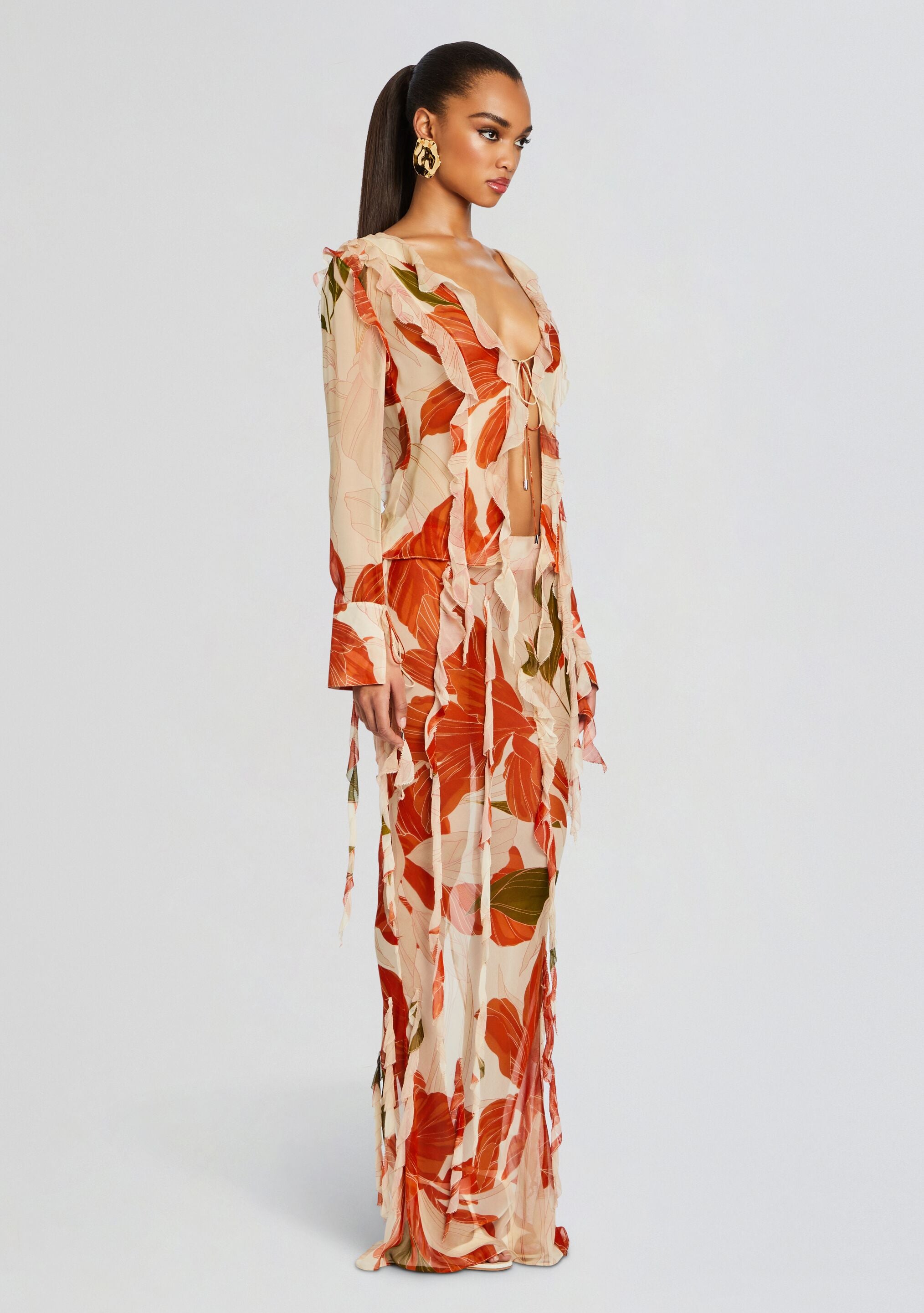 Sybil Silk Chiffon Skirt-Sunny Prom