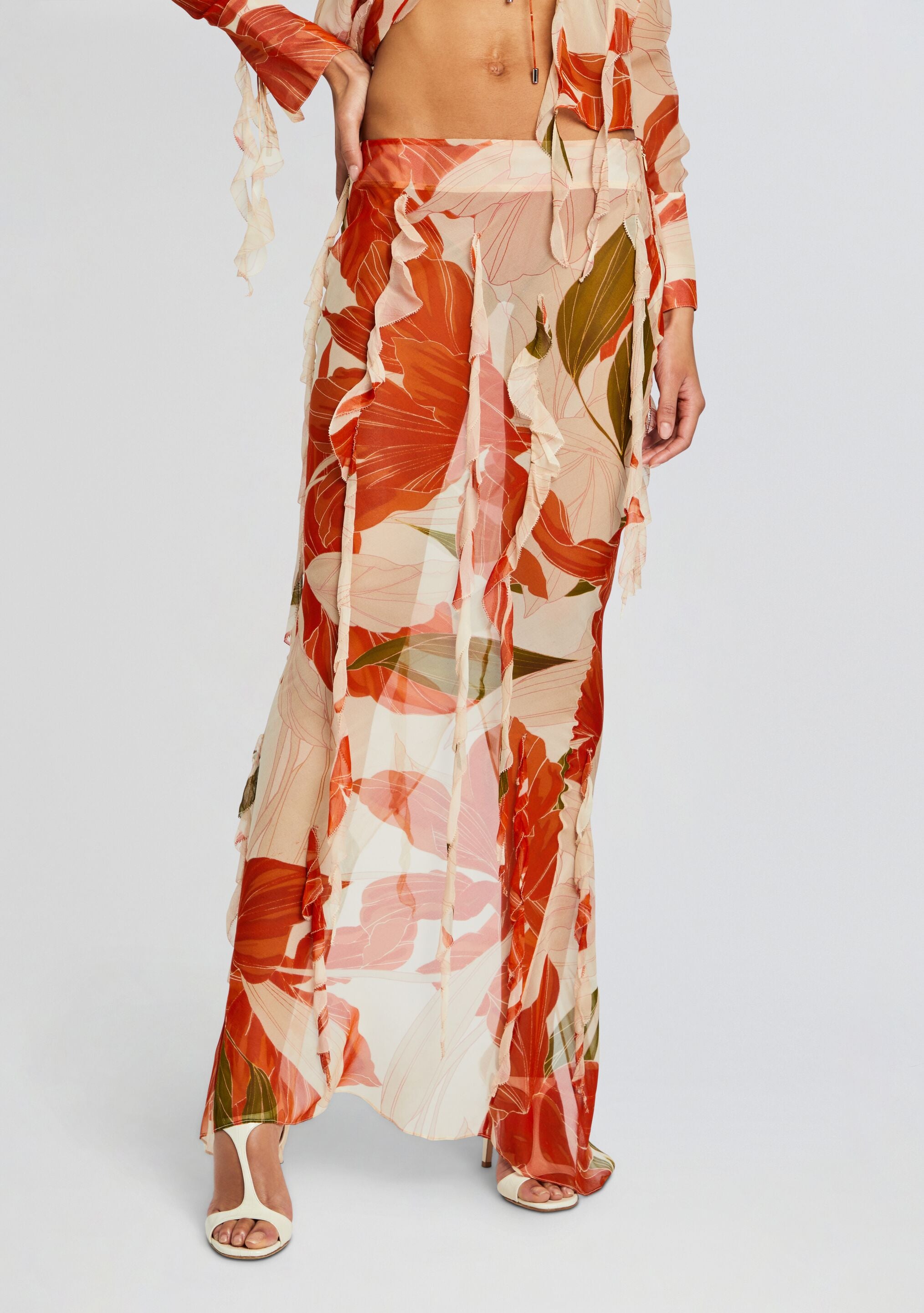 Sybil Silk Chiffon Skirt-Sunny Prom