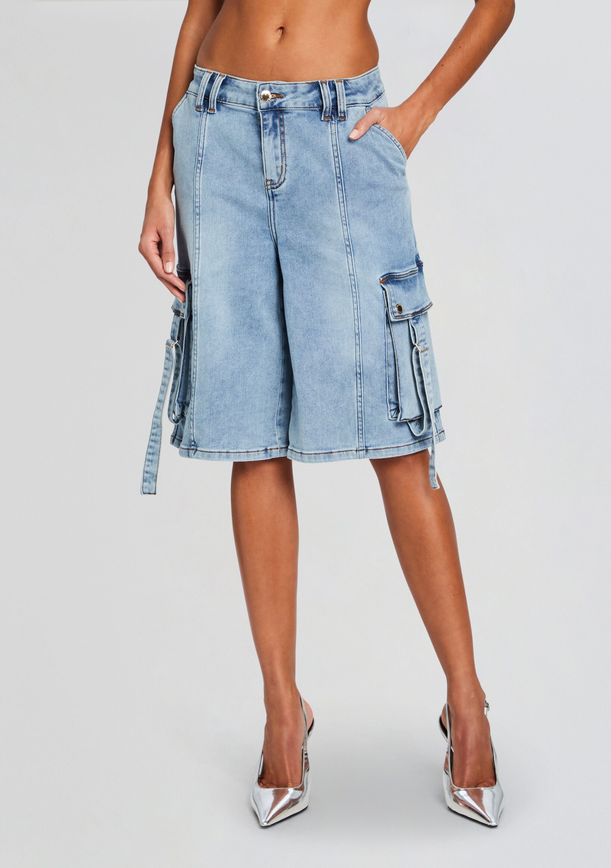 Sarta Cargo Denim Short-Sunny Prom