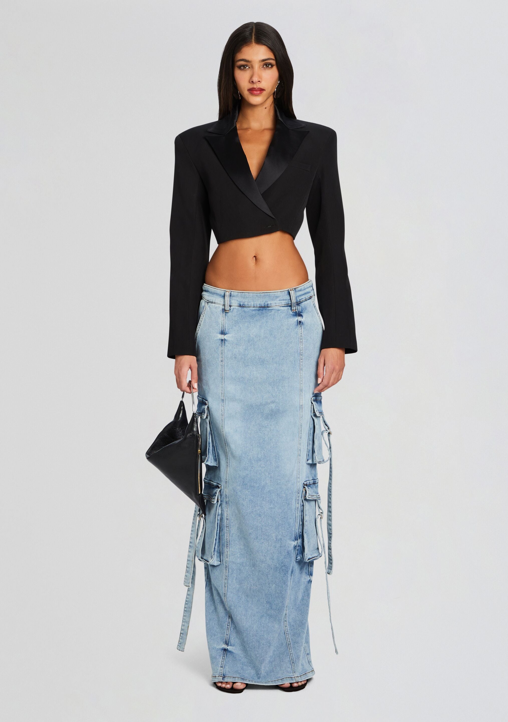 Cerise Cargo Denim Skirt-Sunny Prom