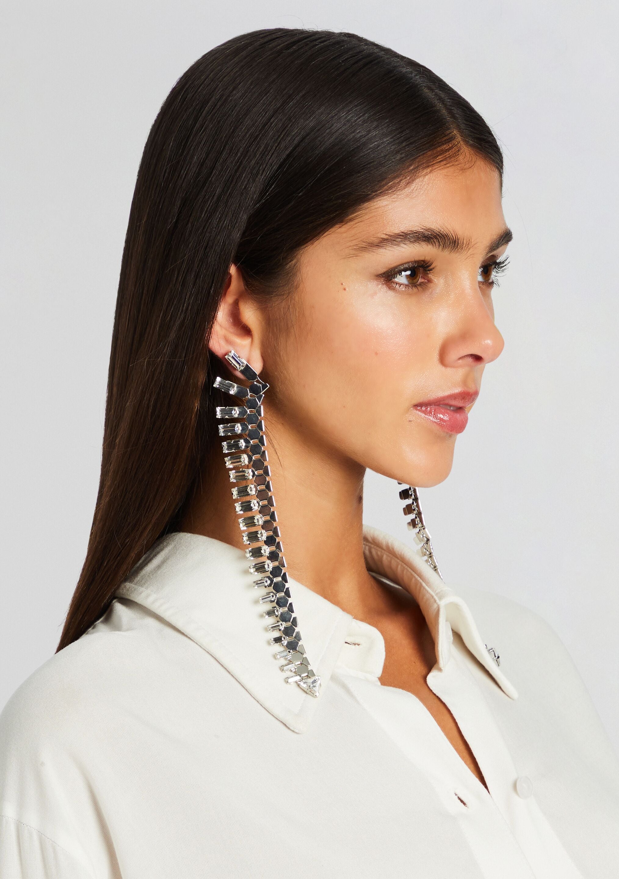 Snake Skin Crystal Earrings-Sunny Prom