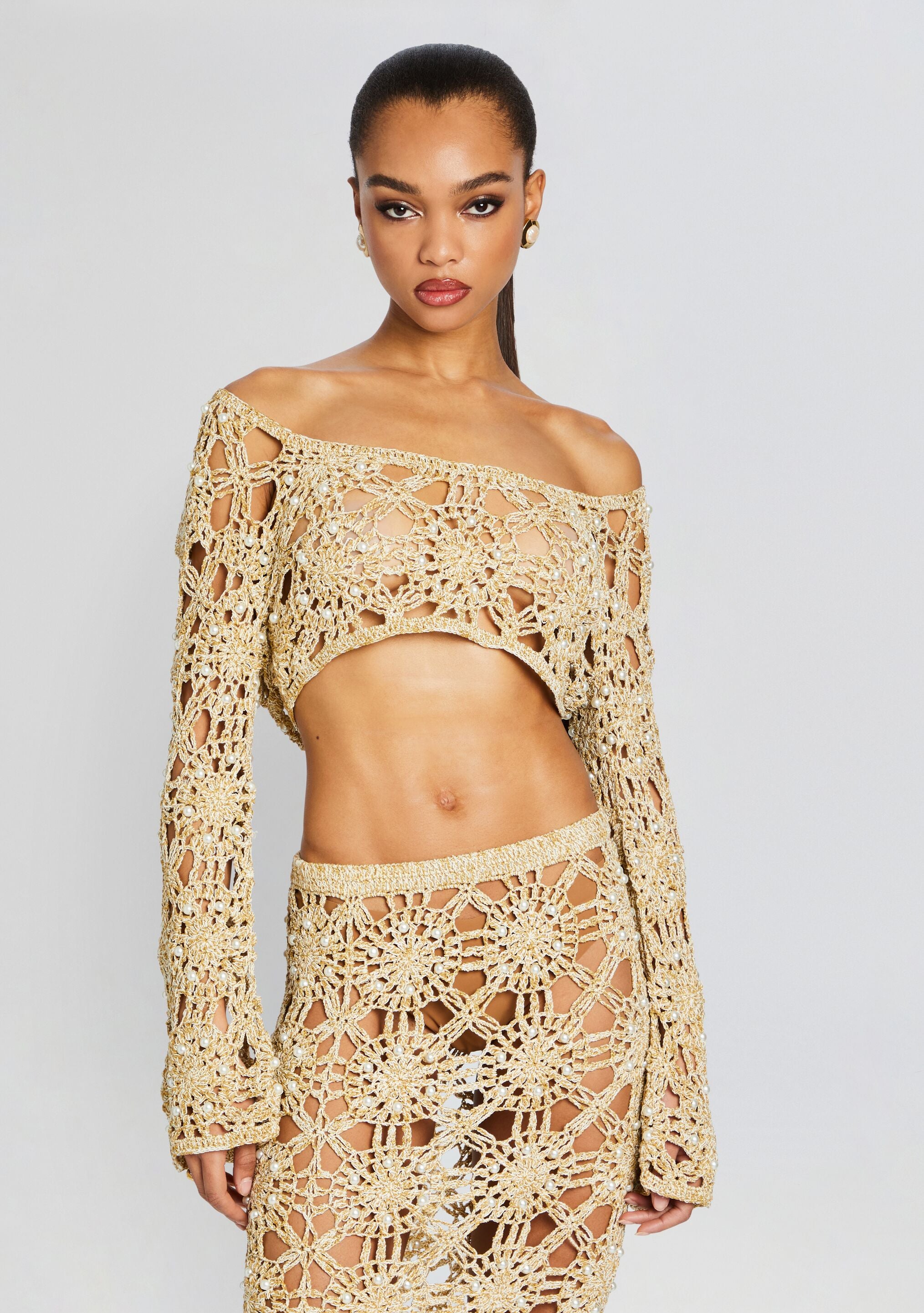 Sadie Knit Crochet Top-Sunny Prom