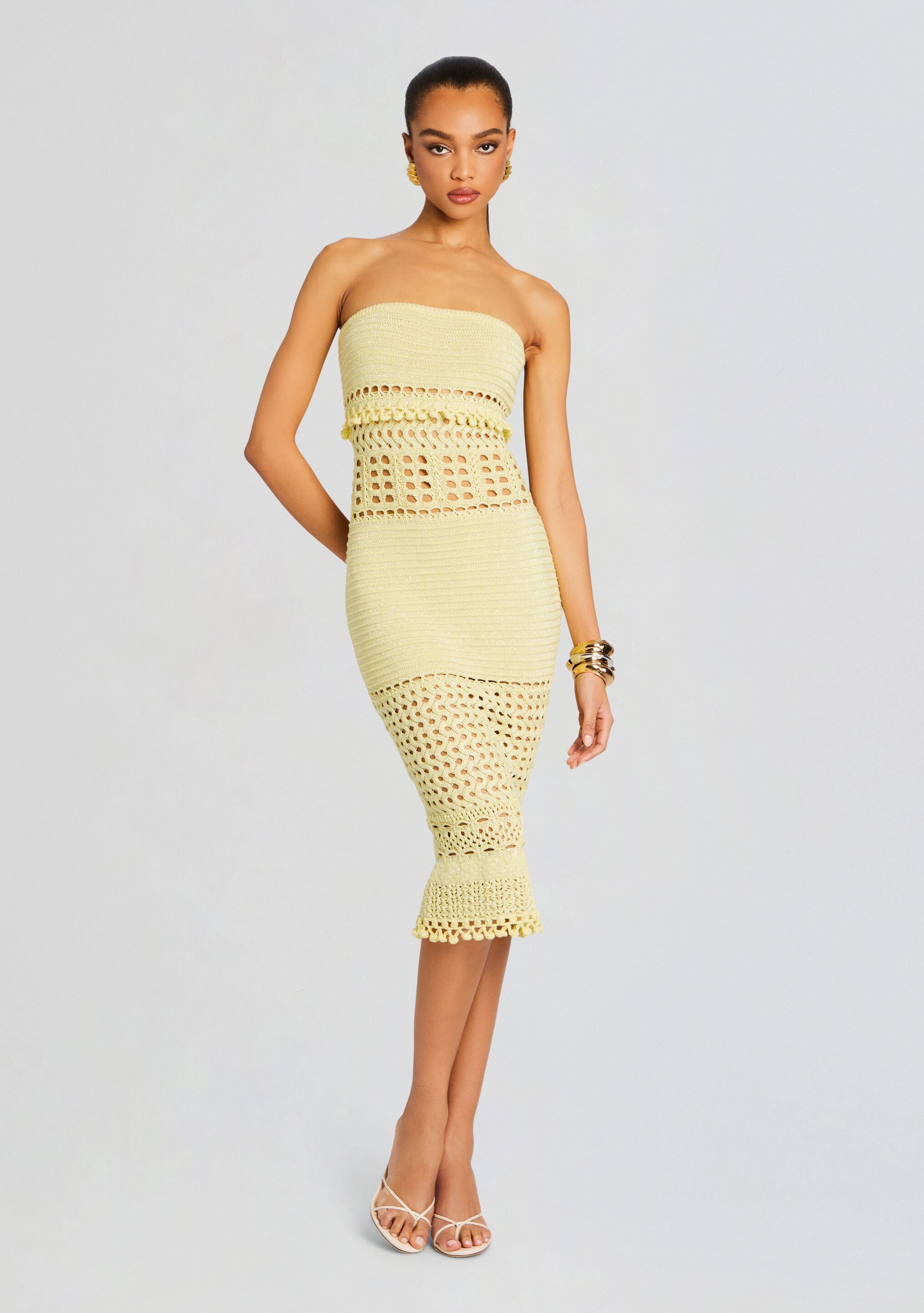 Caroline Knit Crochet Dress-Sunny Prom