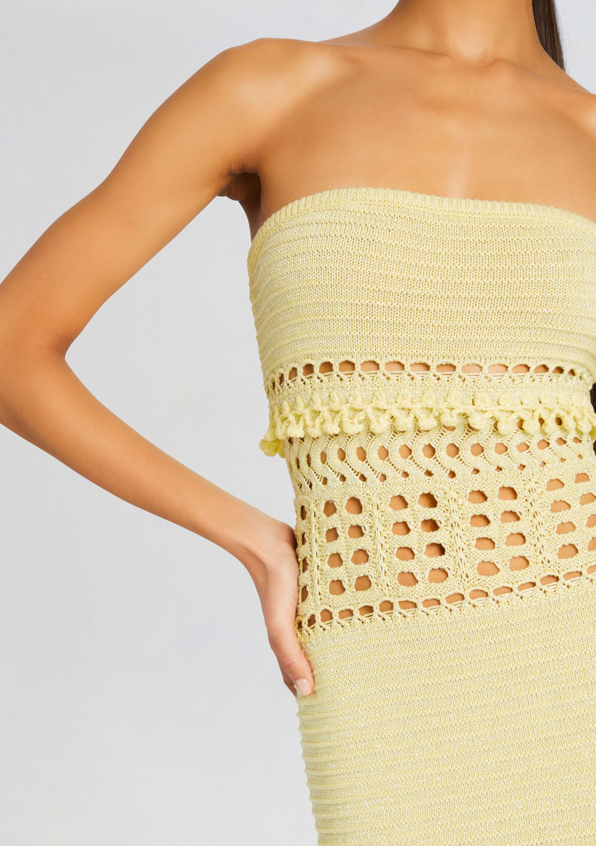 Caroline Knit Crochet Dress-Sunny Prom