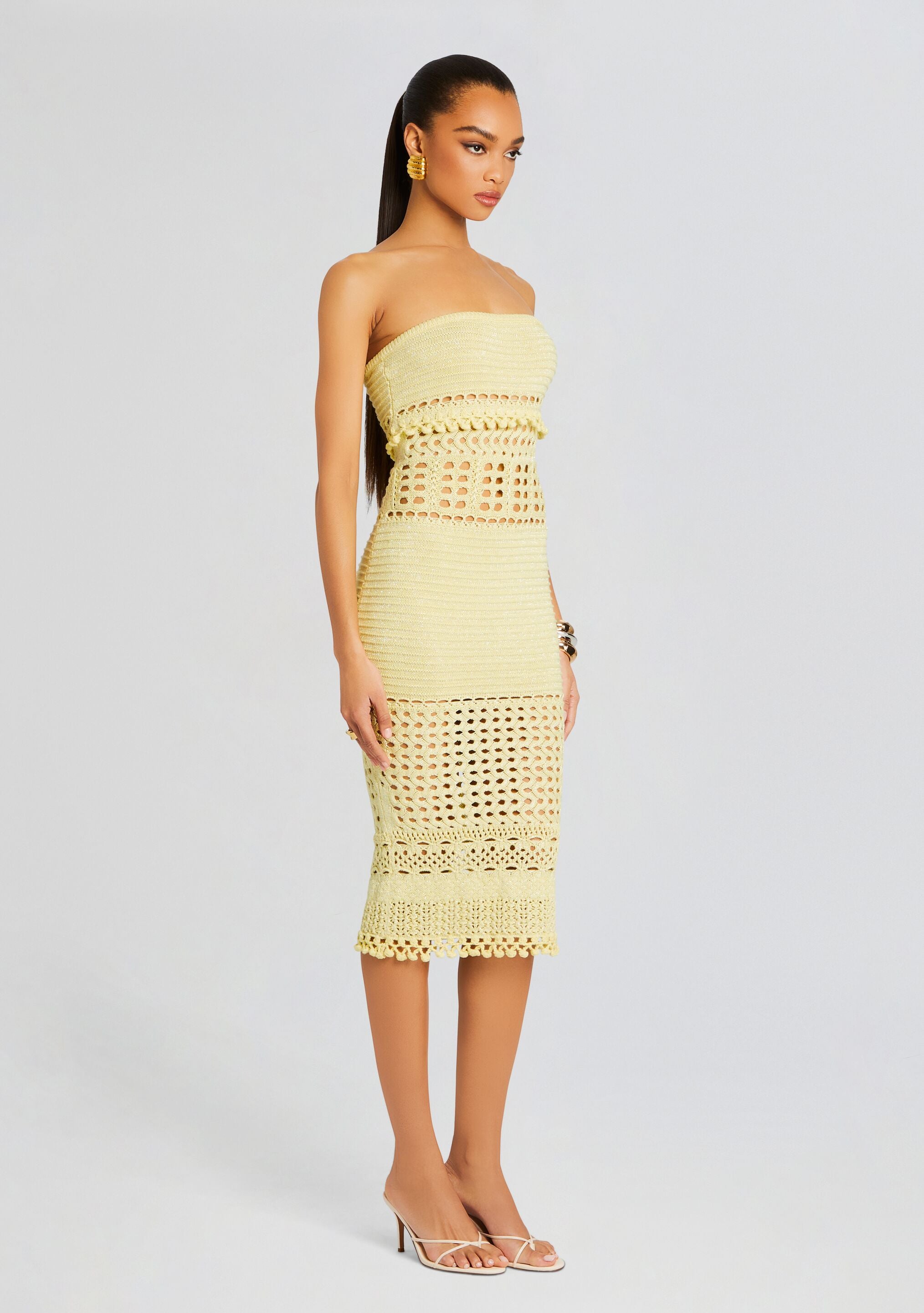 Caroline Knit Crochet Dress-Sunny Prom