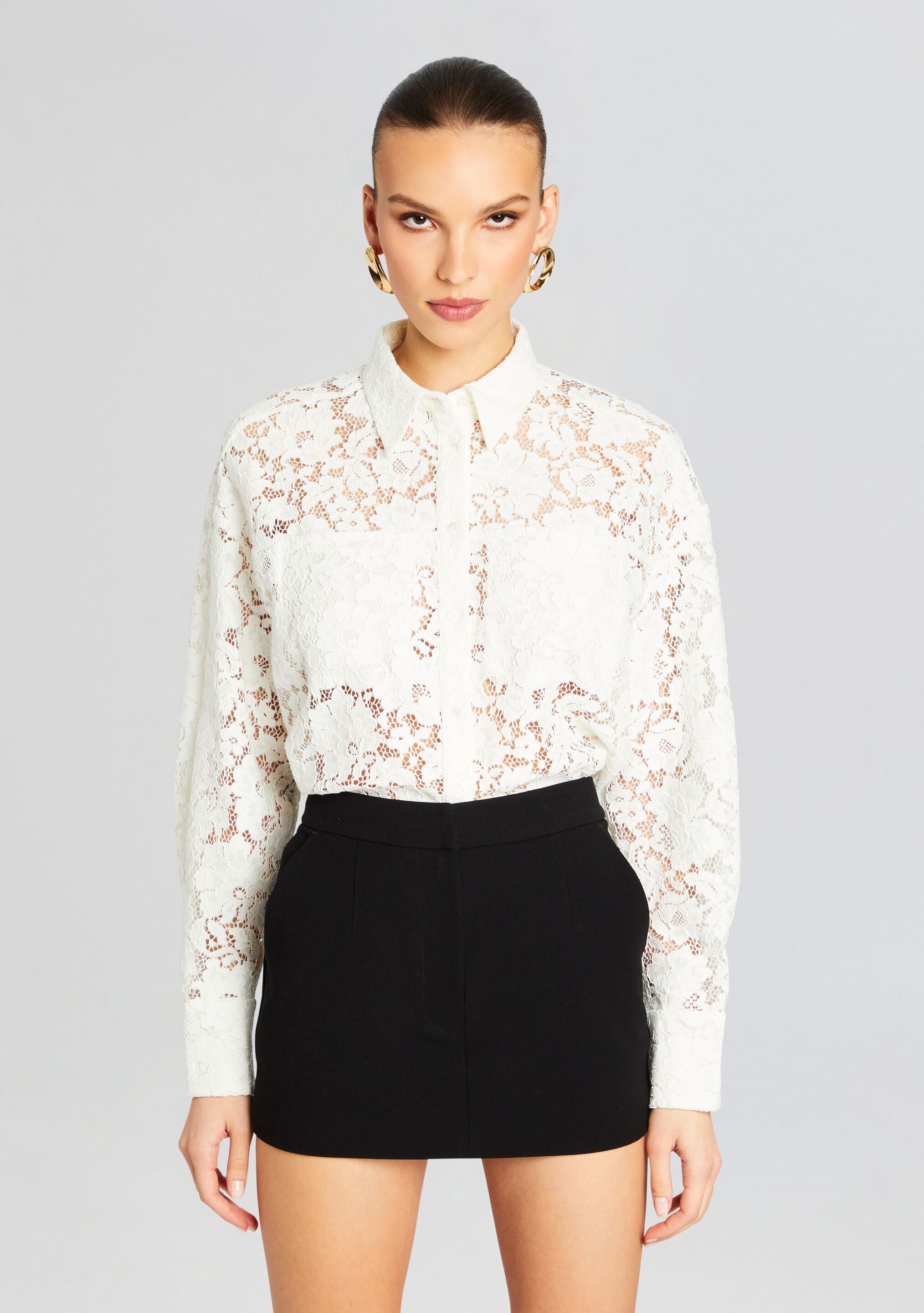 Oversized Lace Shirt-Sunny Prom