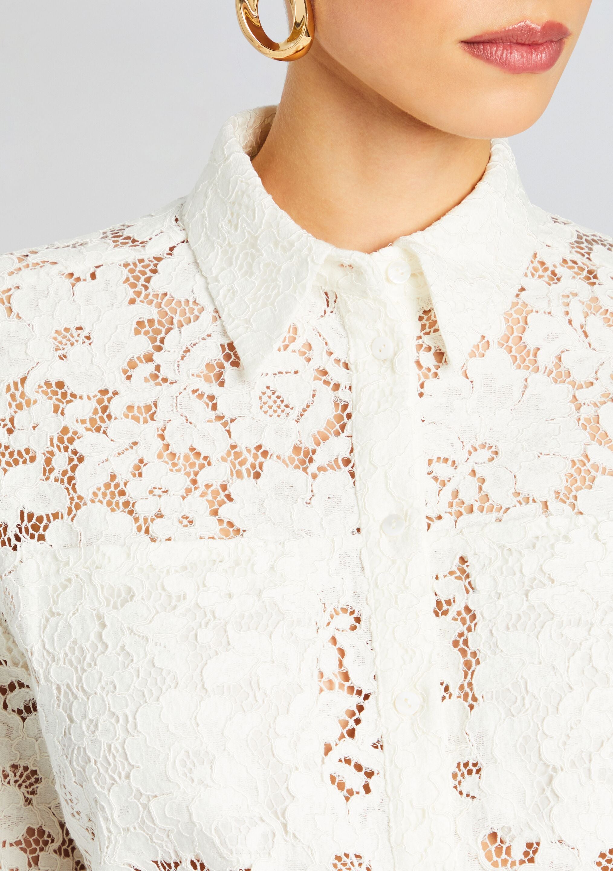 Oversized Lace Shirt-Sunny Prom
