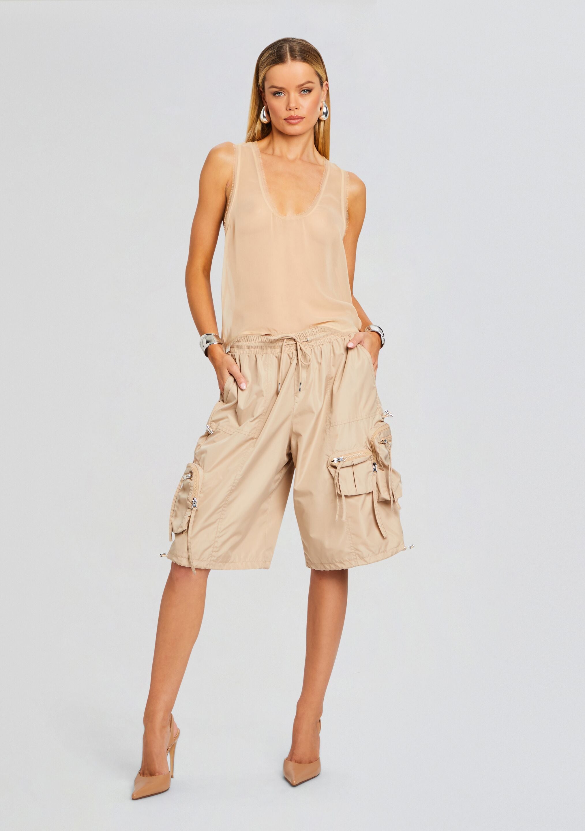 Alba Ruched Cargo Short-Sunny Prom
