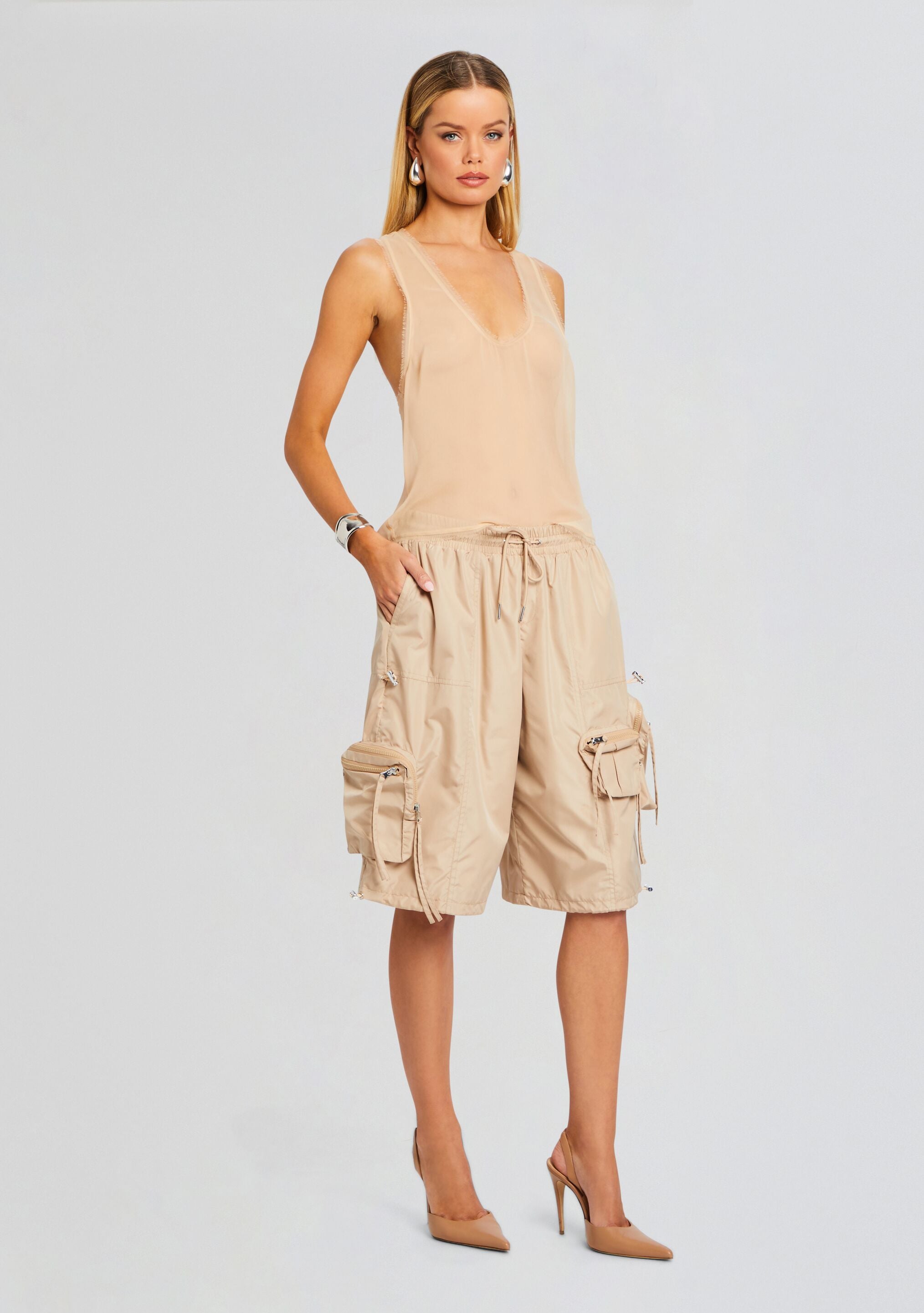 Alba Ruched Cargo Short-Sunny Prom