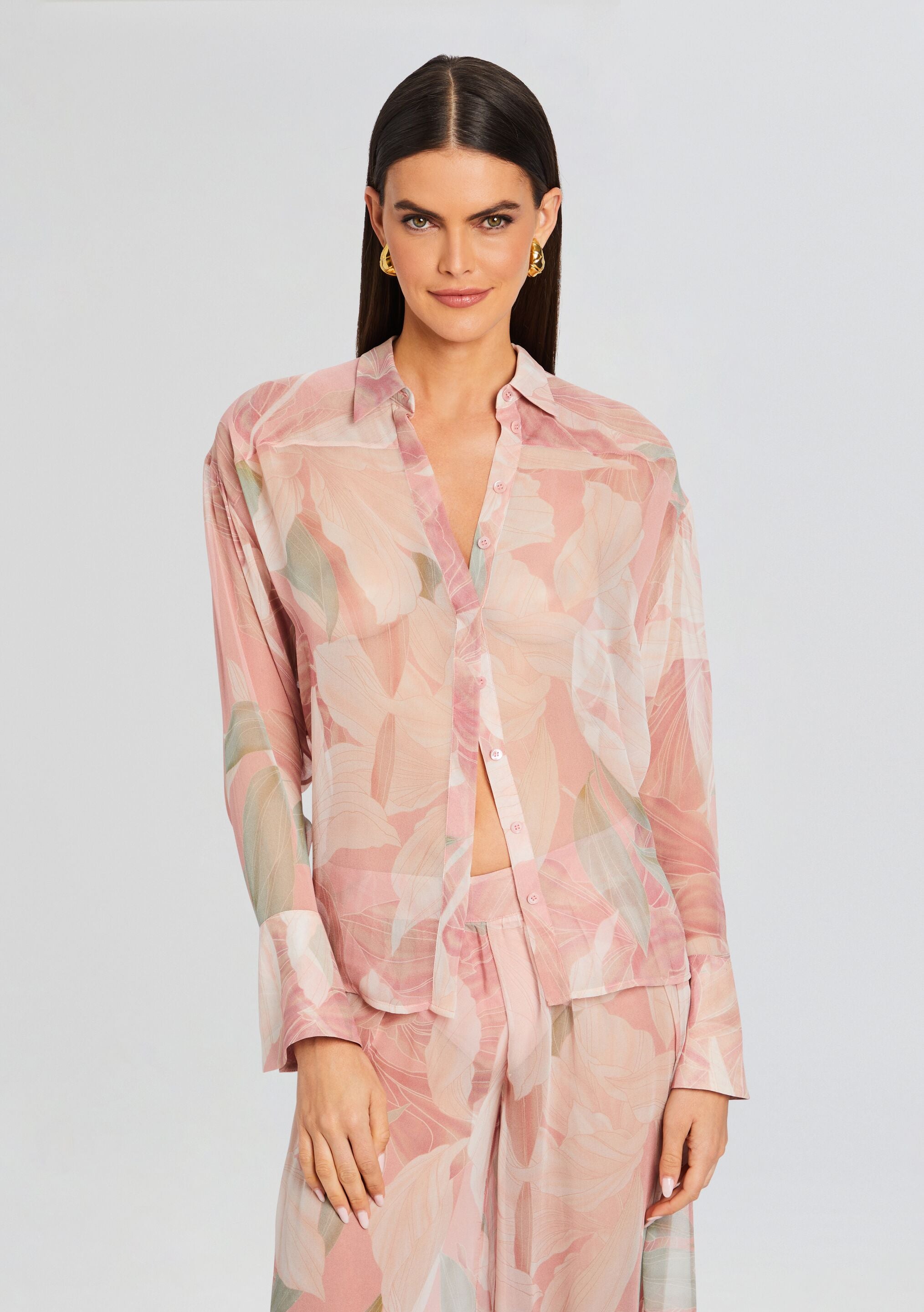 Ramona Silk Chiffon Shirt-Sunny Prom