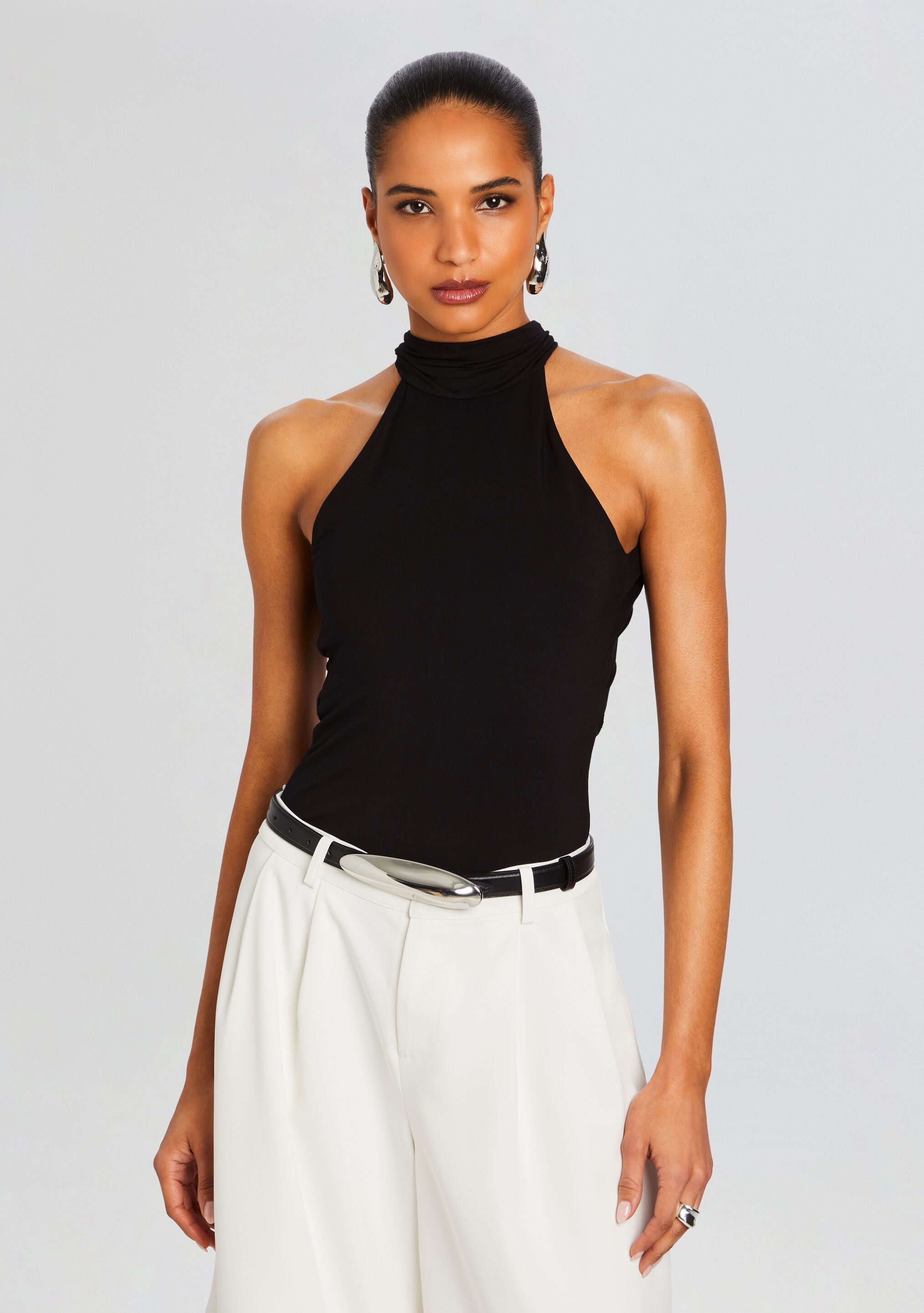 Bamboo High Neck Bodysuit-Sunny Prom