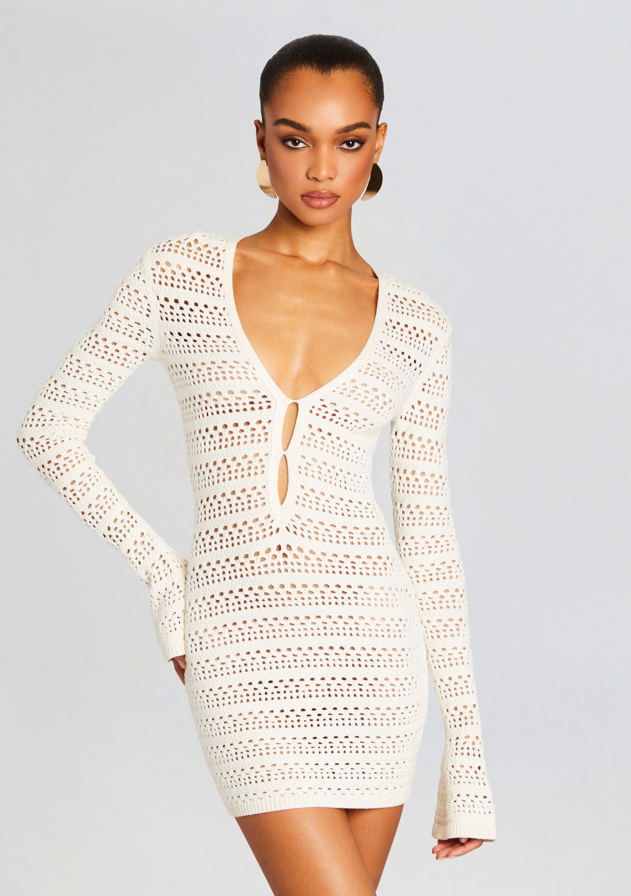 Nori Crochet Mini Dress-Sunny Prom