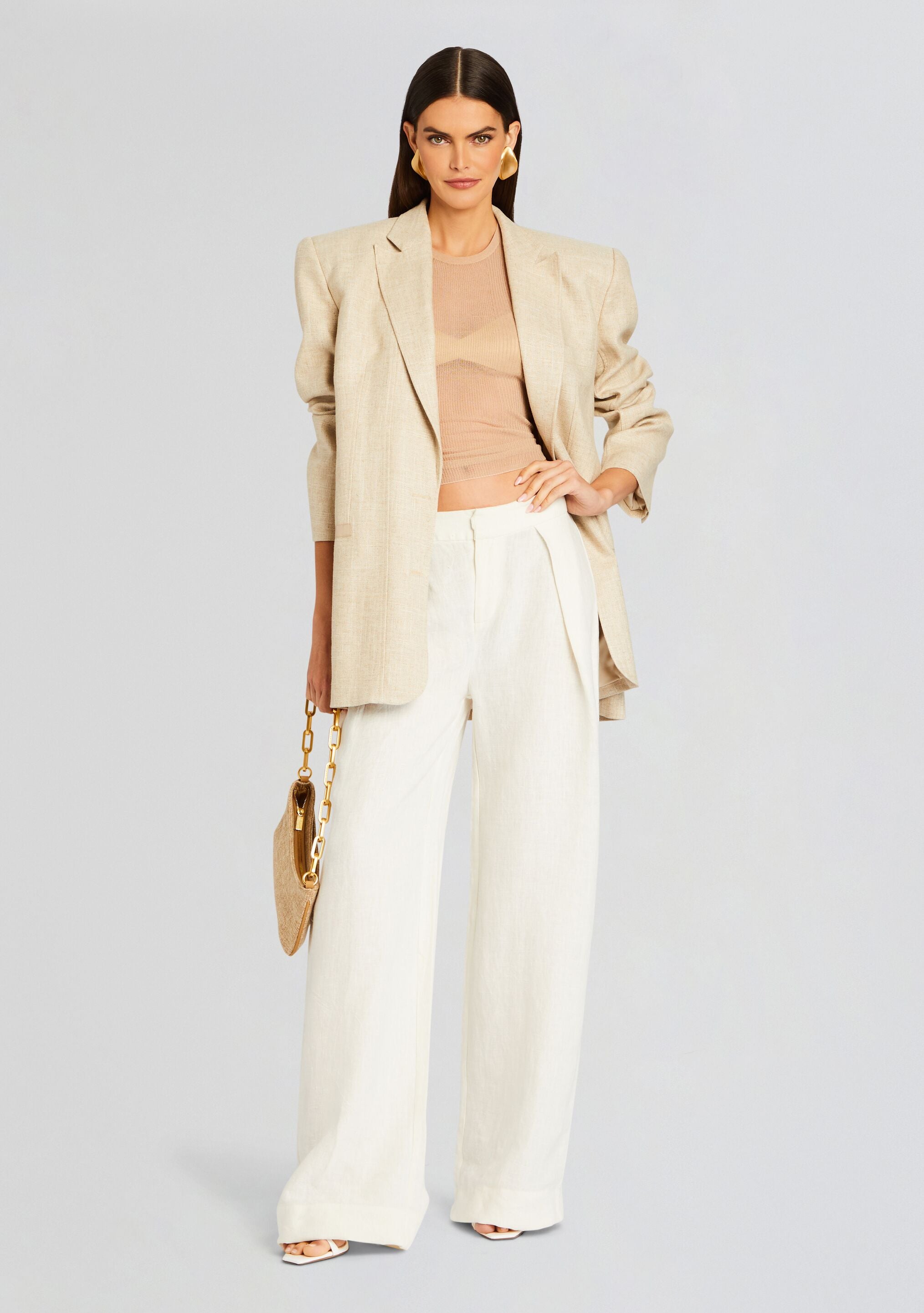 Myrtle Linen Pleated Pant-Sunny Prom