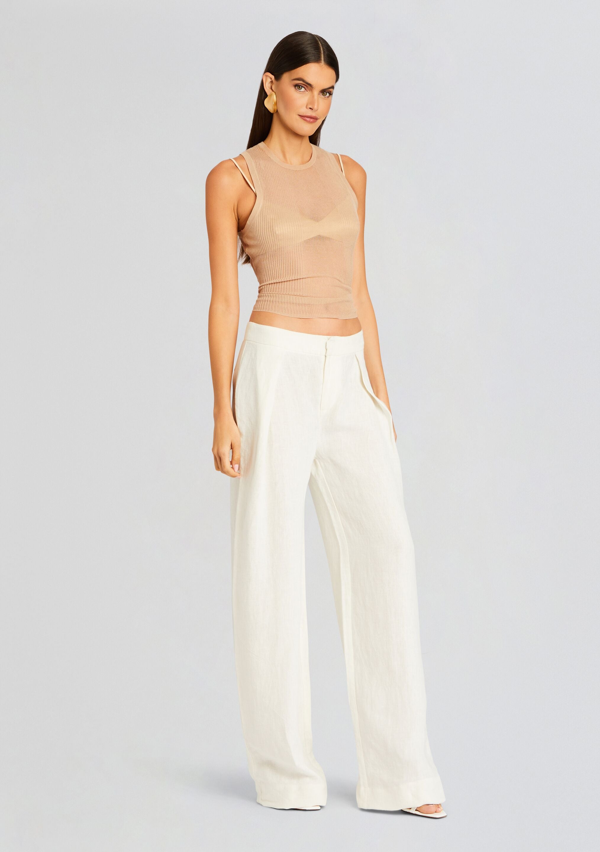 Myrtle Linen Pleated Pant-Sunny Prom