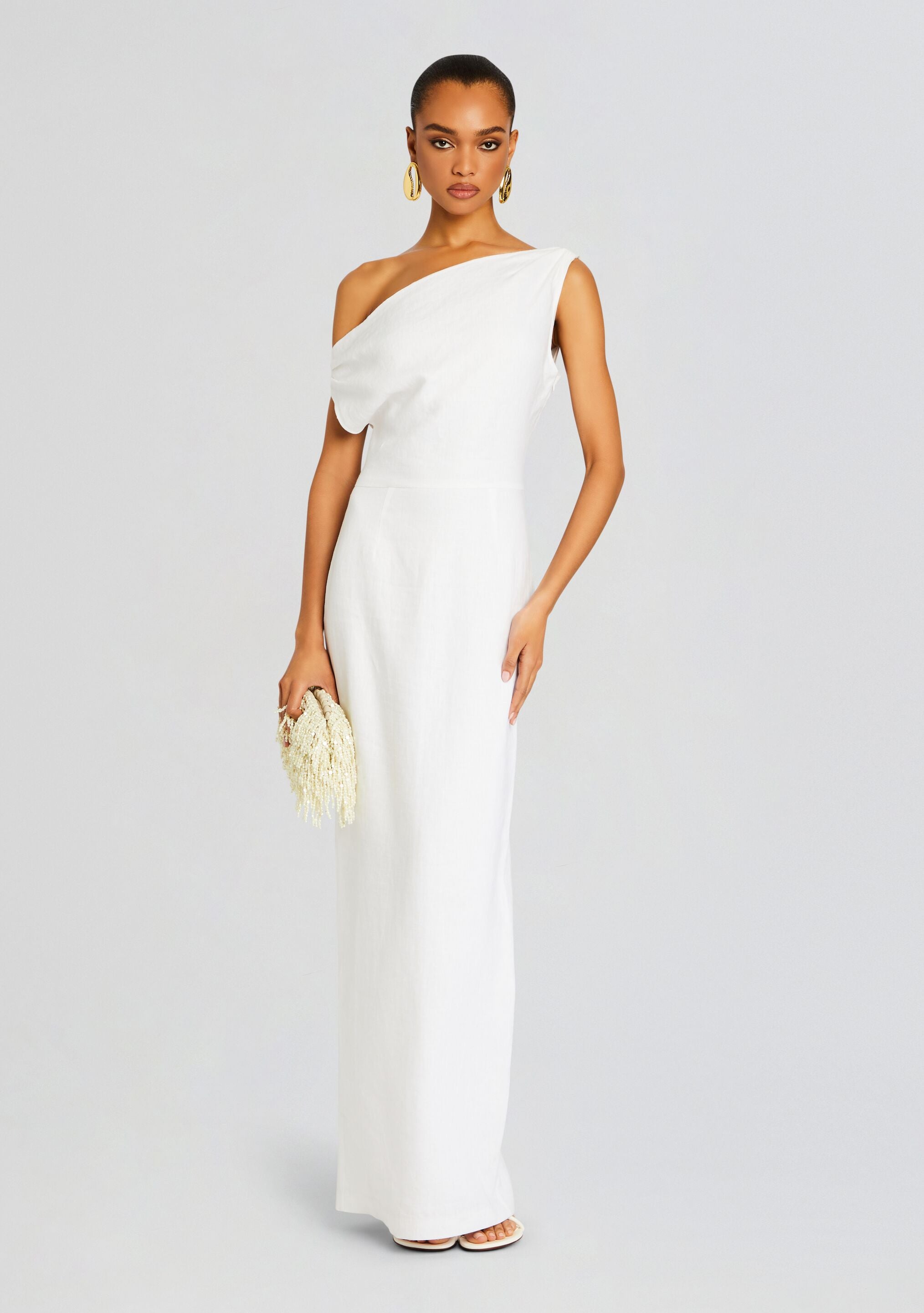 Linen Off The Shoulder Maxi-Sunny Prom