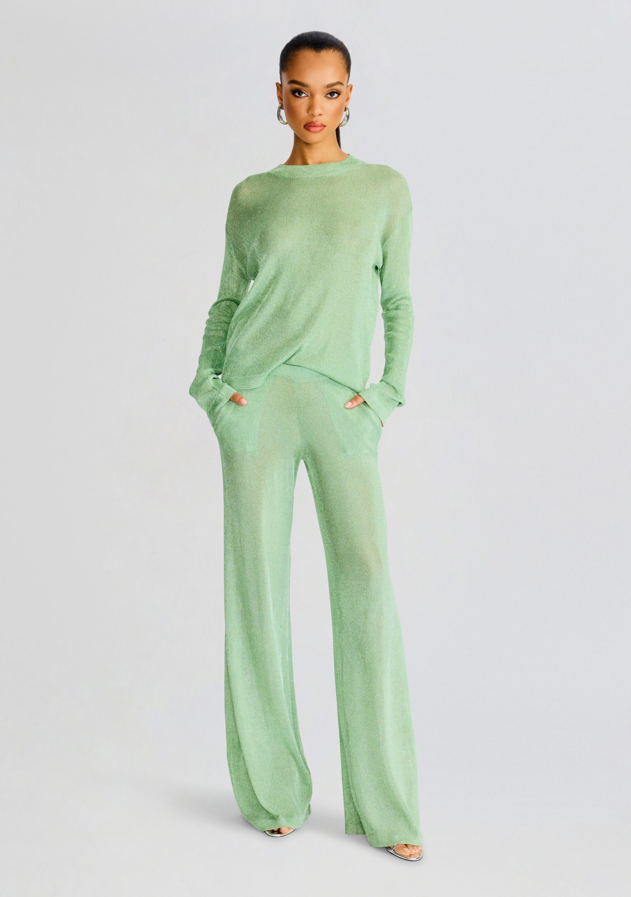 Hana Metallic Knit Top-Sunny Prom