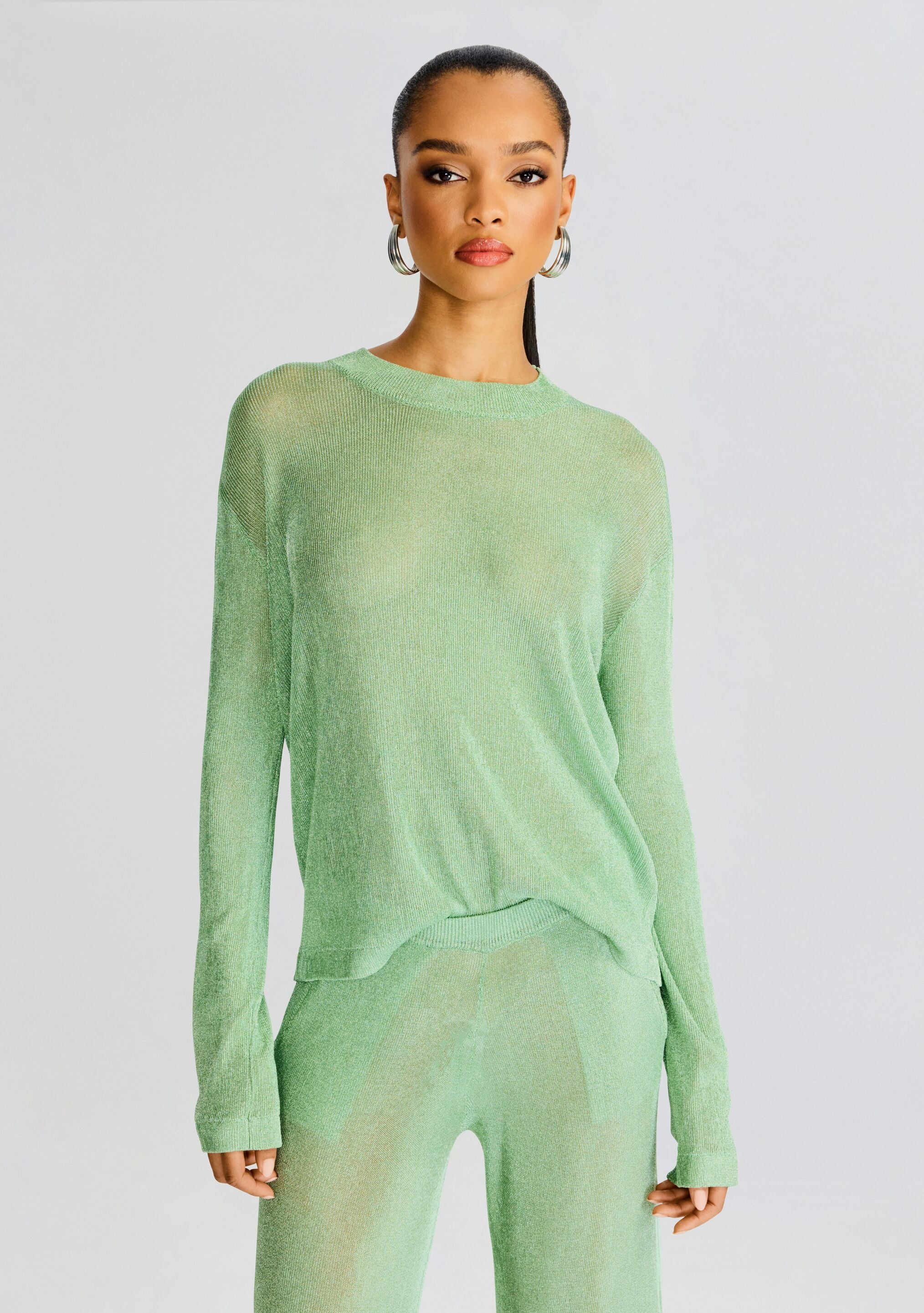 Hana Metallic Knit Top-Sunny Prom